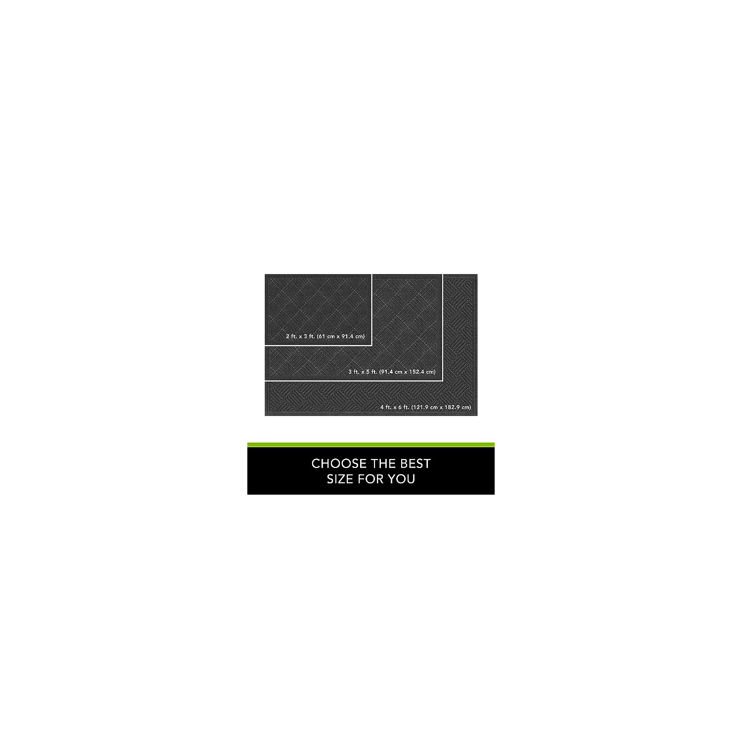 Apache Mills – Tapis d'entrée Textures Crosshatch, 3 x 5 pi, anthracite