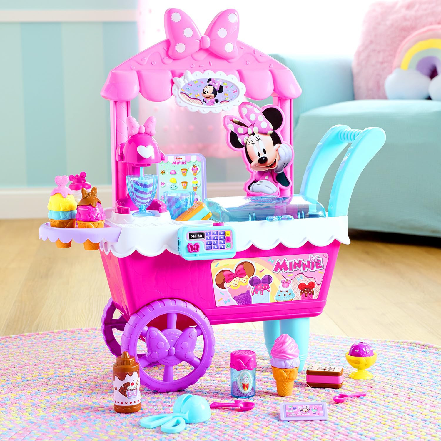Minnie Mouse Sweets & Treats Ice Cream Cart, Kids Toys for Ages 3 Up, Gifts and Presents