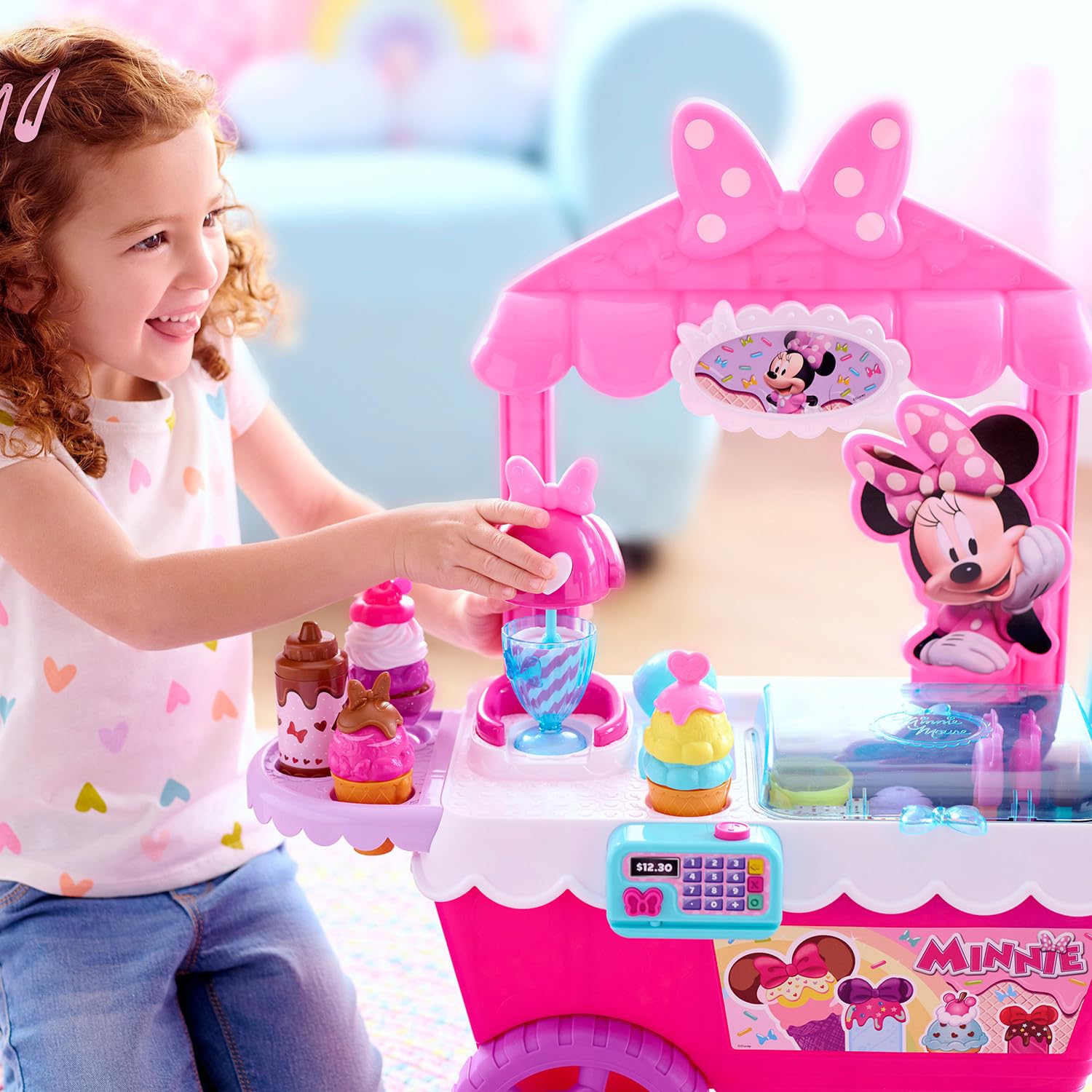 Minnie Mouse Sweets & Treats Ice Cream Cart, Kids Toys for Ages 3 Up, Gifts and Presents