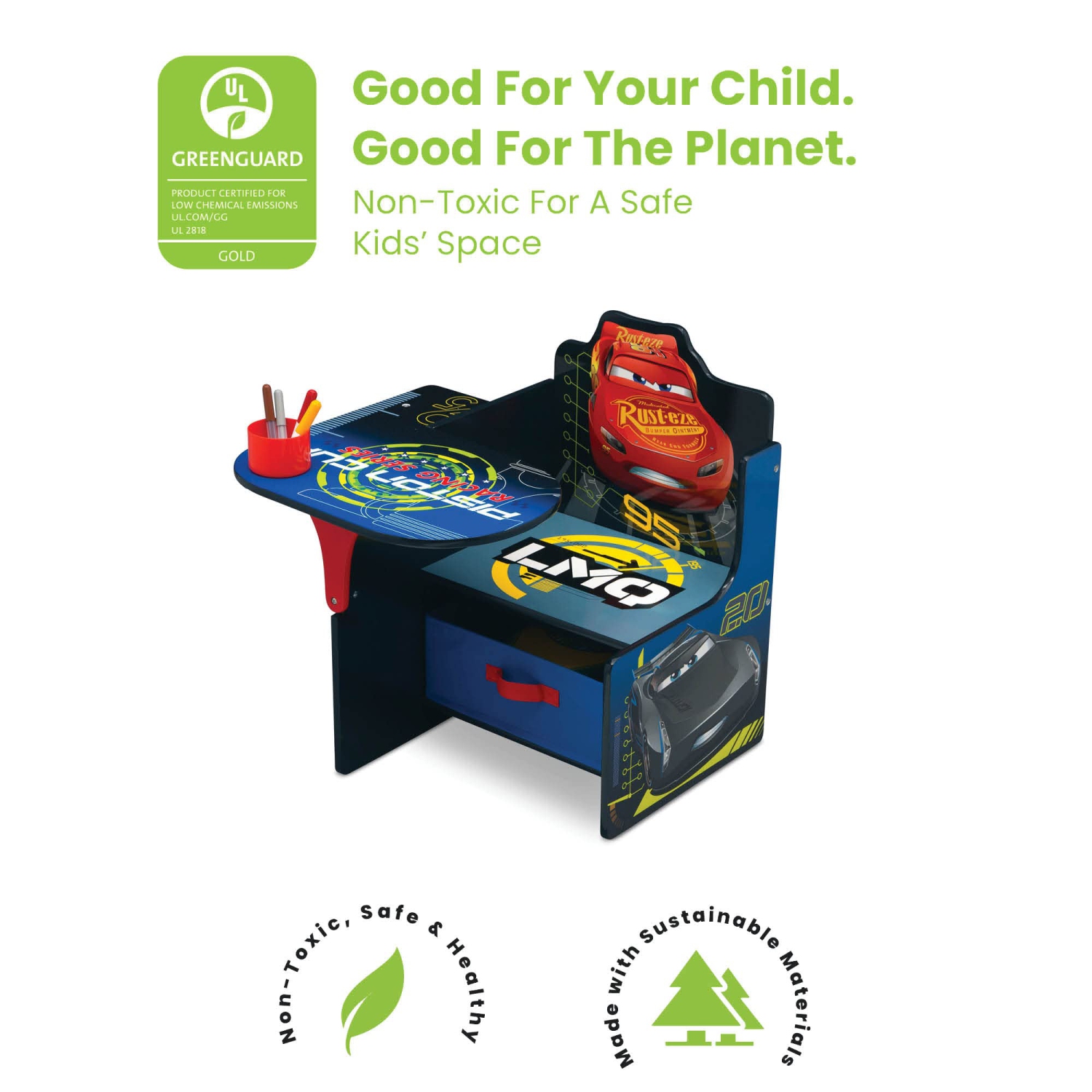 Disney/Pixar Delta Children Chair Desk With Storage Bin, Cars