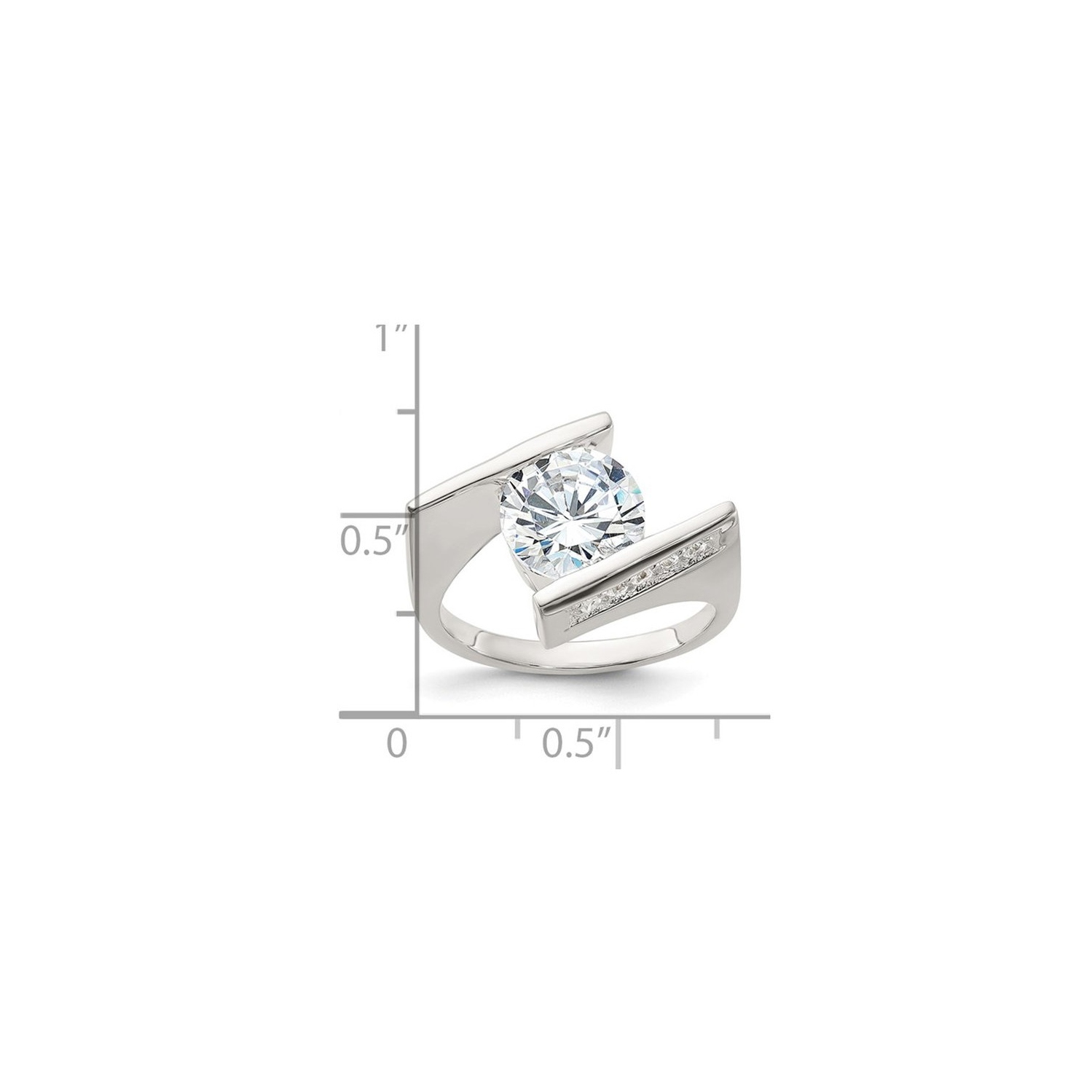 Sterling Silver Cubic Zirconia Polished Ring