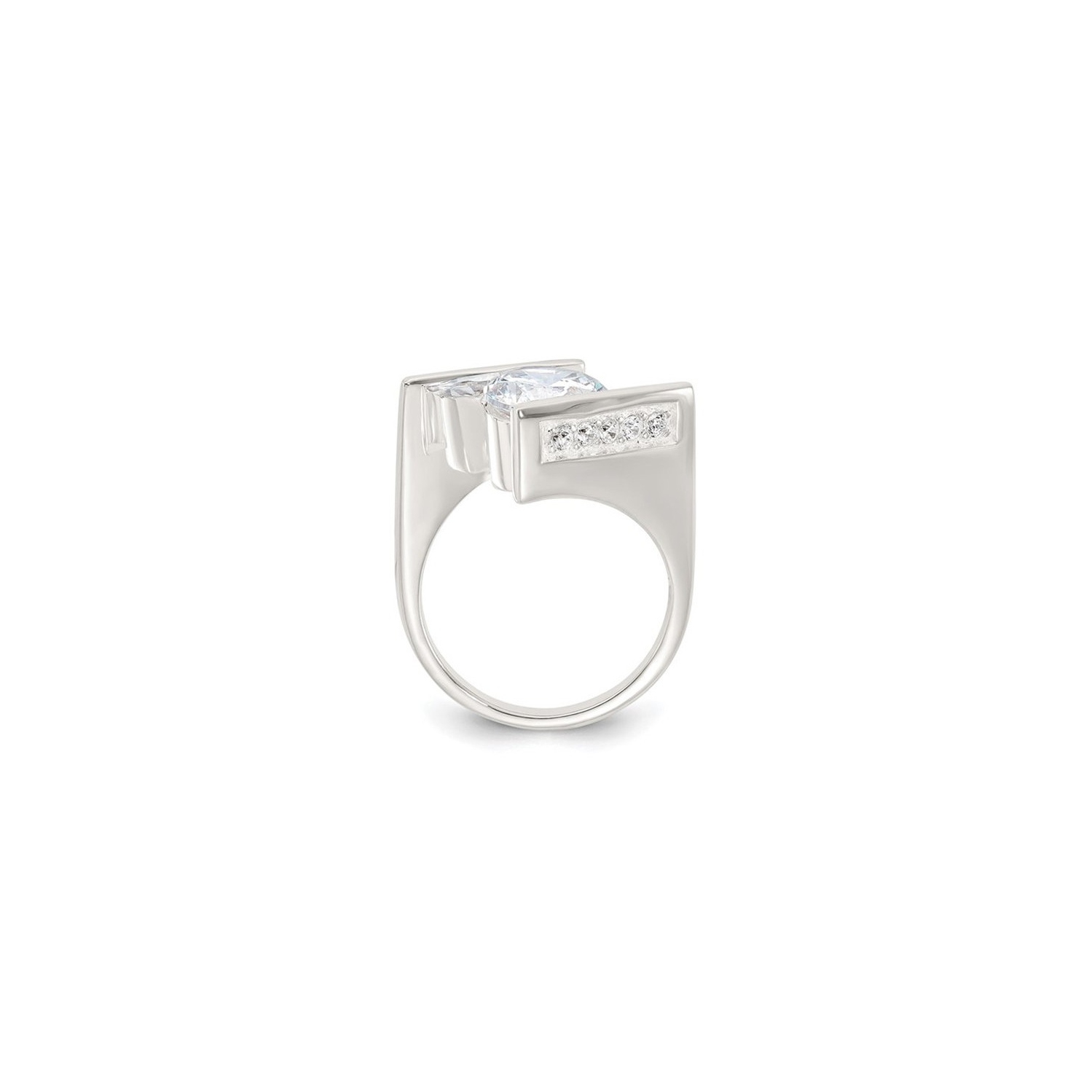 Sterling Silver Cubic Zirconia Polished Ring