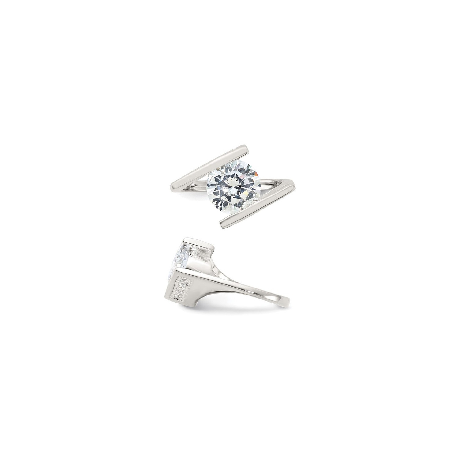 Sterling Silver Cubic Zirconia Polished Ring