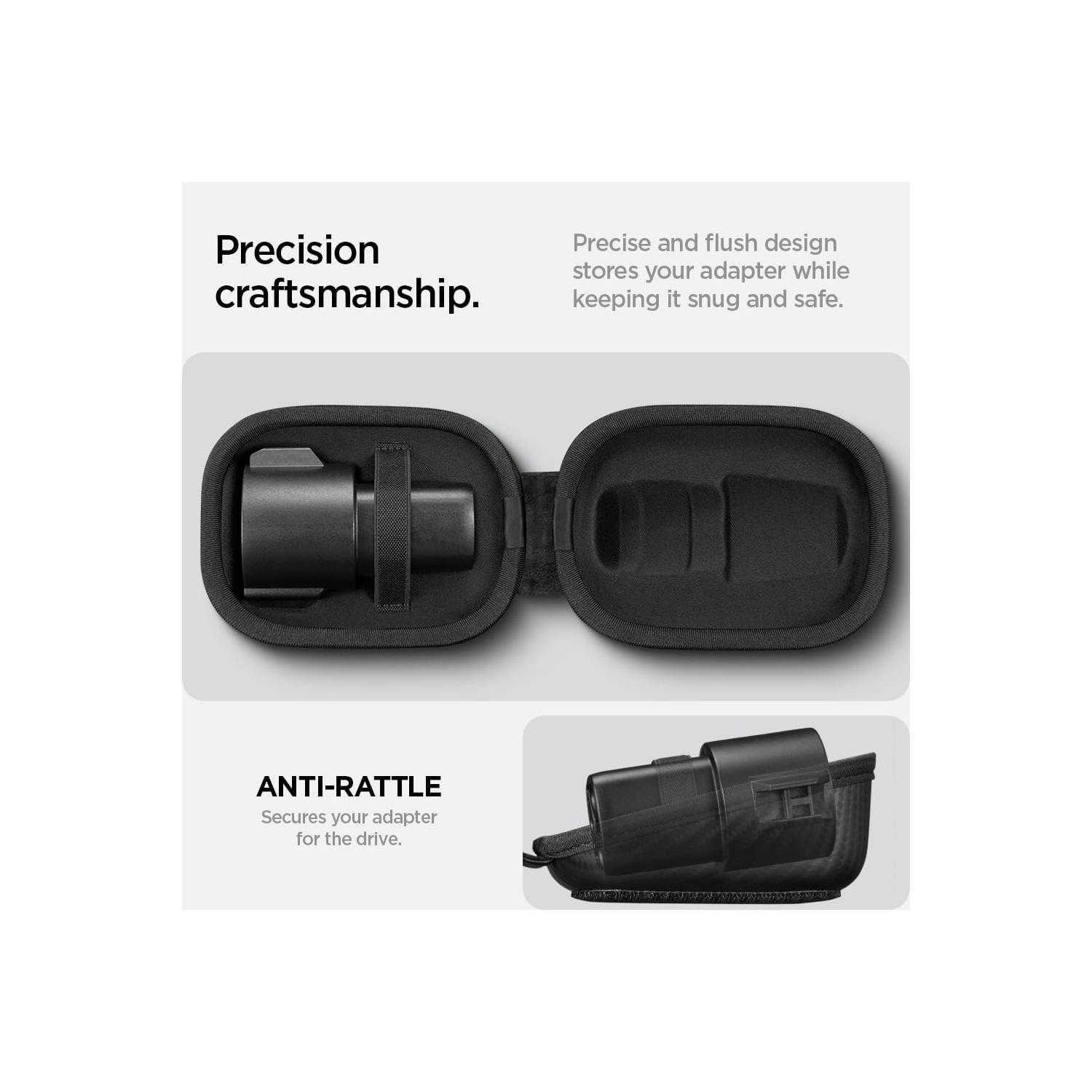Étui adaptateur de Spigen conçu pour l'adaptateur de chargement SAE J1772 de Tesla avec ouverture/fermeture magnétique