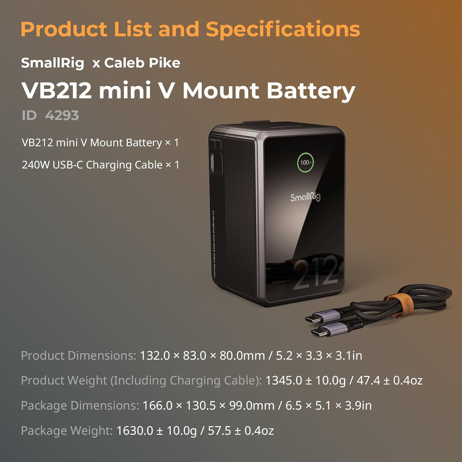 SmallRig x Caleb Pike V Mount Battery