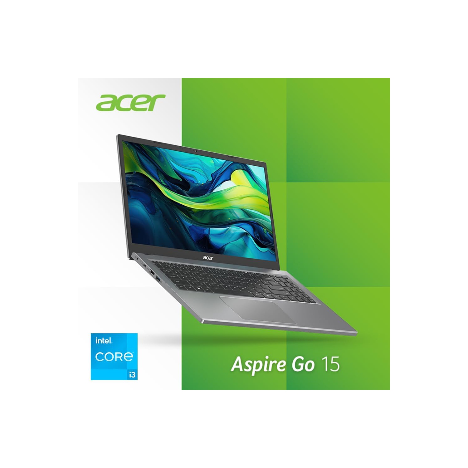 Acer Aspire Go 15 Slim Laptop | 15.6" Full HD IPS 1080P Display | Intel Core i3-N305| Intel UHD Graphics | 8GB LPDDR5 | 512GB HD | Wi-Fi 6 | AI PC |