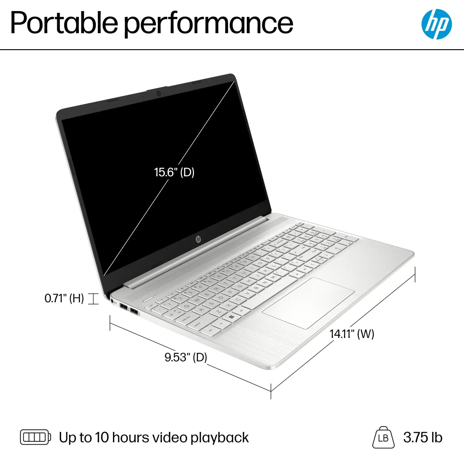 HP 15.6" Full HD 1920 x 1080 IPS Touchscreen Laptop, Intel Core i7-1255U, 32GB RAM, 512GB SSD, Windows 11 Home S Mode, Natural Silver, Intel Iris Xe