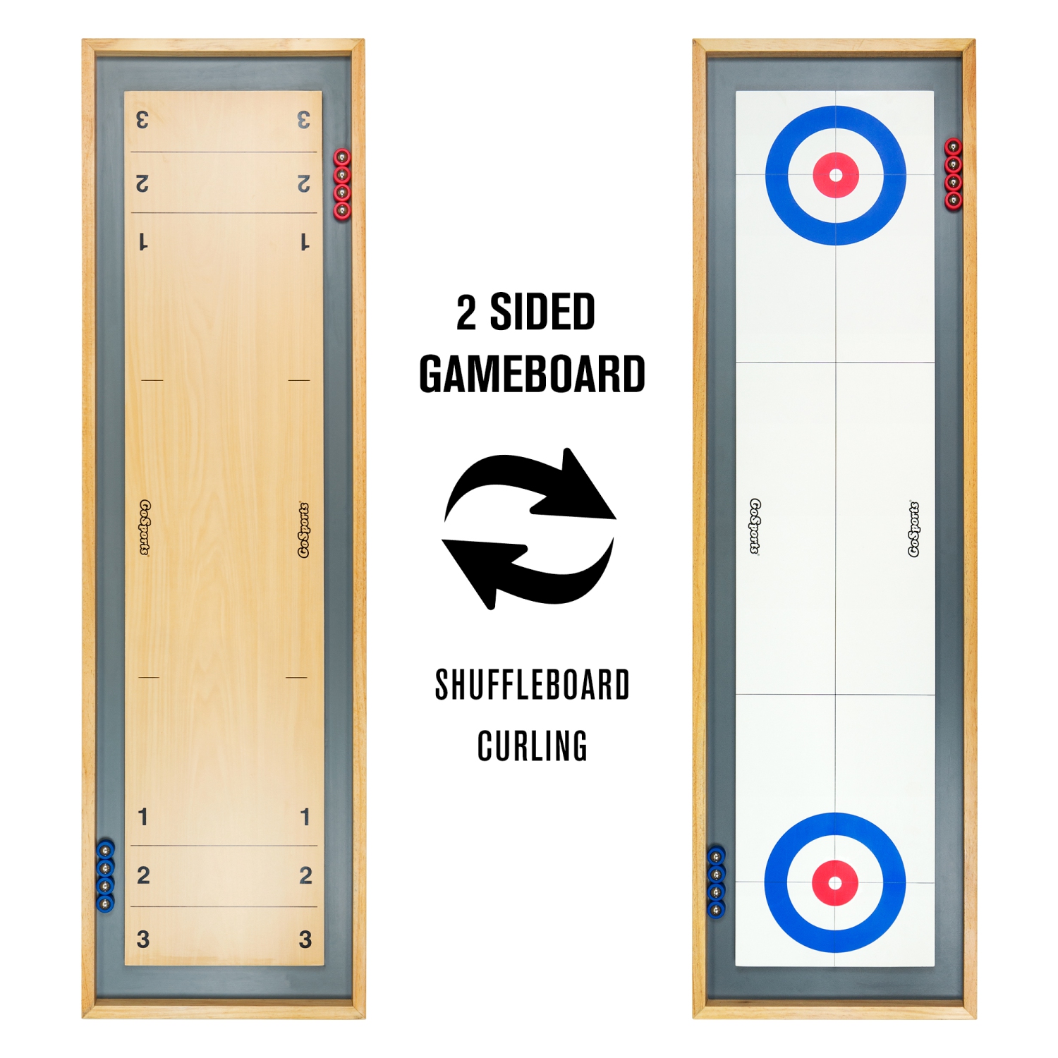 Jeu de société 2-en-1 de jeu de palets et de curling de GoSports