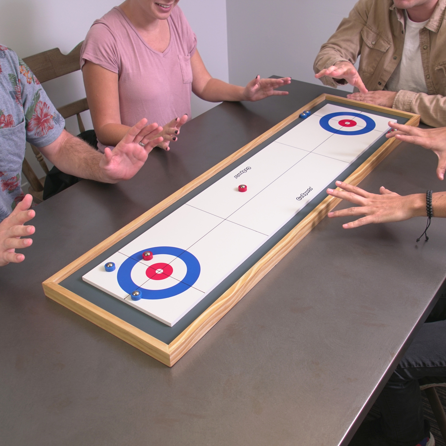 Jeu de société 2-en-1 de jeu de palets et de curling de GoSports