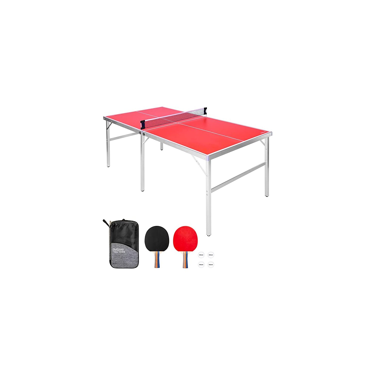 Jeu de tennis de table intérieur/extérieur de taille moyenne de GoSports - Rouge