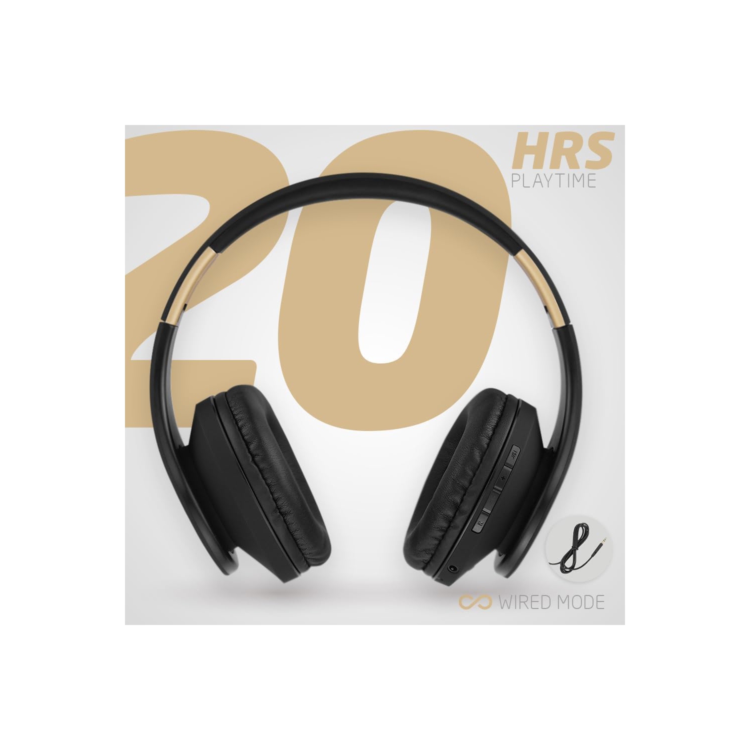 Bluetooth Headphones Over Ear, Wireless Headphones with Microphone, Foldable Headphone, Soft Memory Foam Earmuffs, FM Radio for