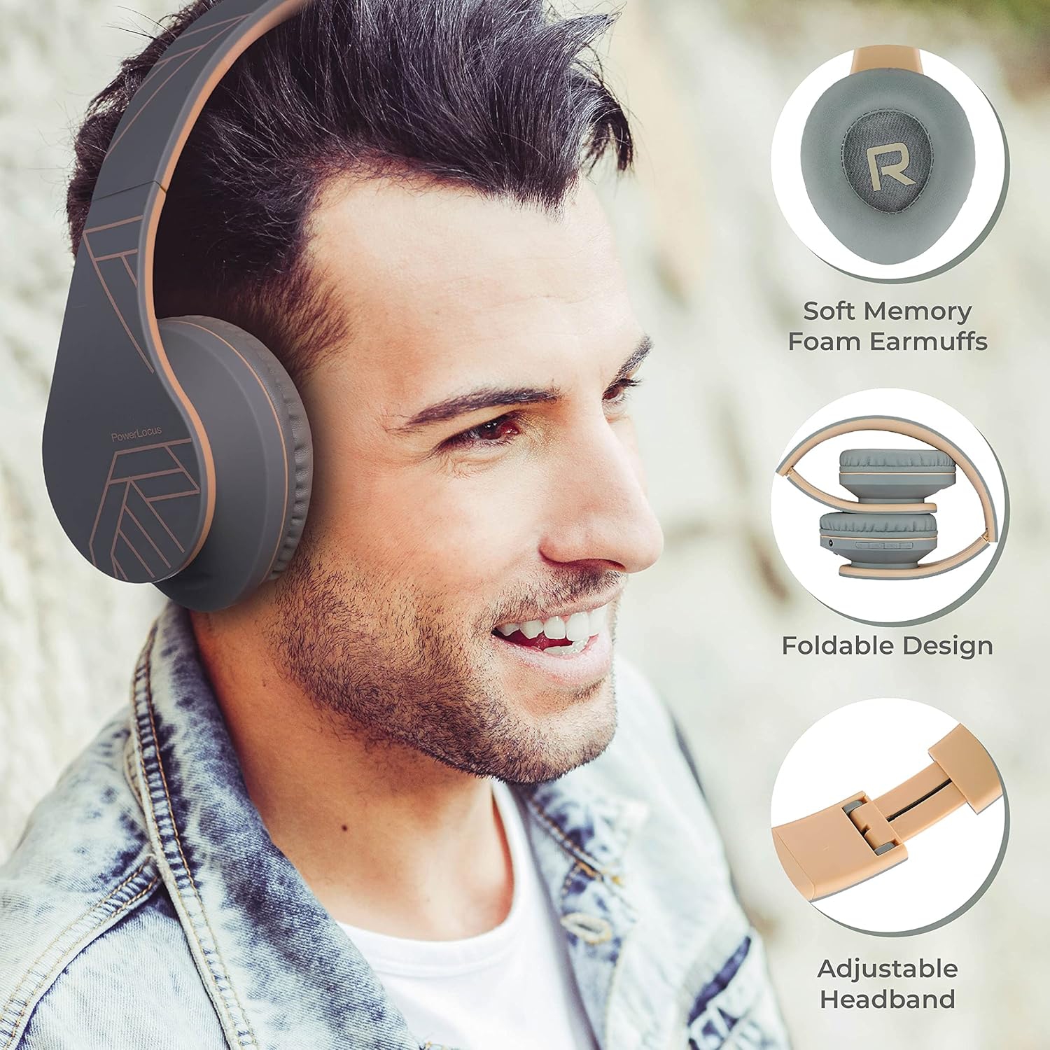 Casque d'écoute Bluetooth, écouteurs sans fil avec microphone, écouteurs pliables, casque d'écoute en mousse à mémoire souple, radio FM pour