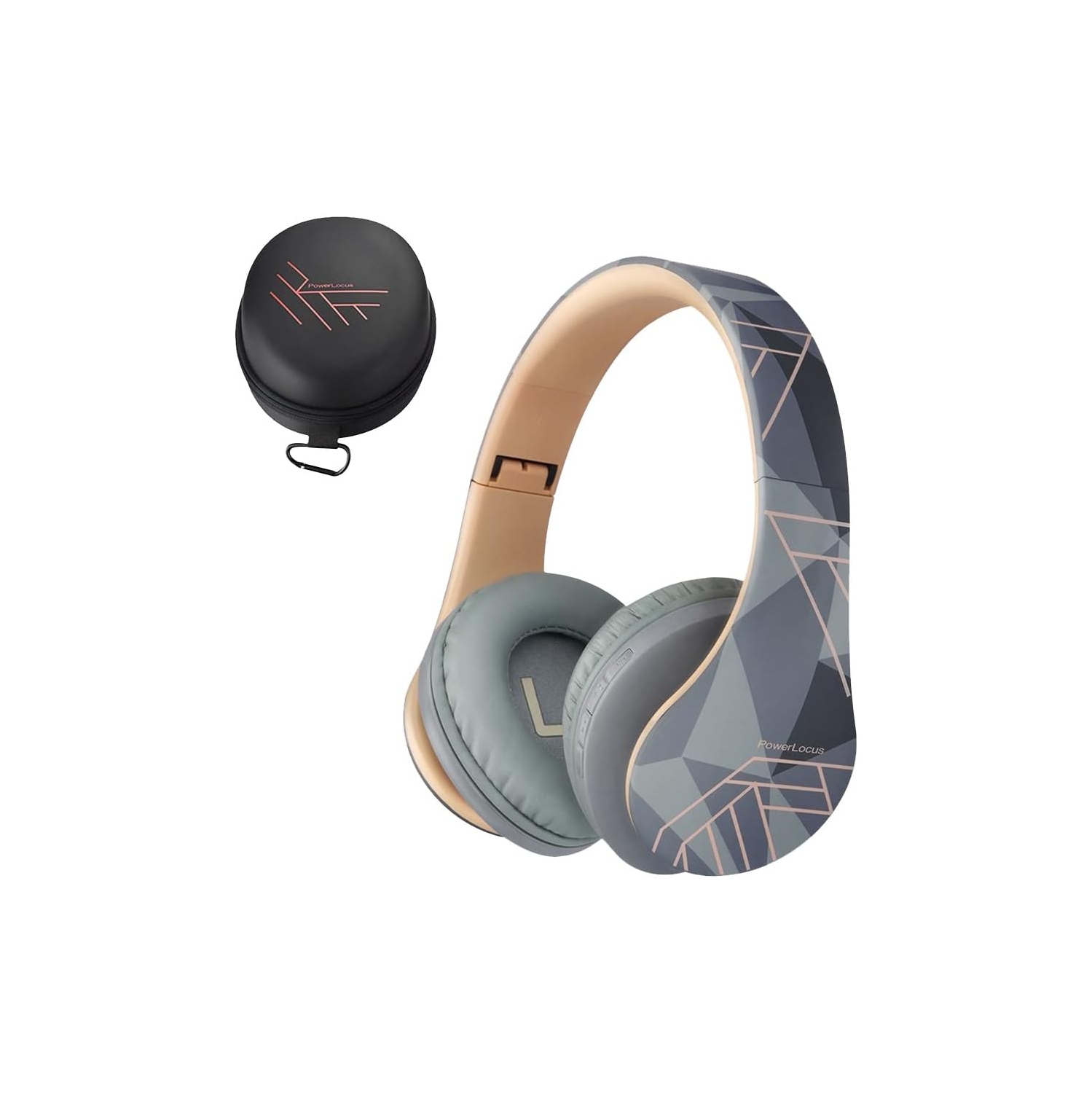 Bluetooth Headphones Over Ear, Wireless Headphones with Microphone, Foldable Headphone, Soft Memory Foam Earmuffs, FM Radio for iPhone/Android/Tablet/PC/TV, Stone Grey