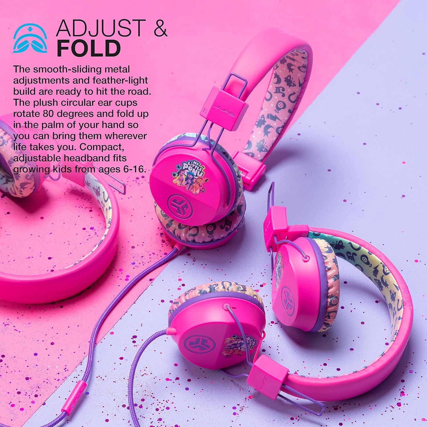 Casque d'écoute avec fil pour enfants, casque d'écoute pour tout-petits, technologie Studio Volume Safe, pliable, ajustable Isolation sonore, avec