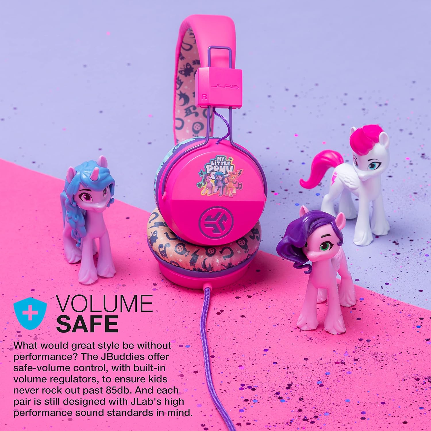 Casque d'écoute avec fil pour enfants, casque d'écoute pour tout-petits, technologie Studio Volume Safe, pliable, ajustable Isolation sonore, avec