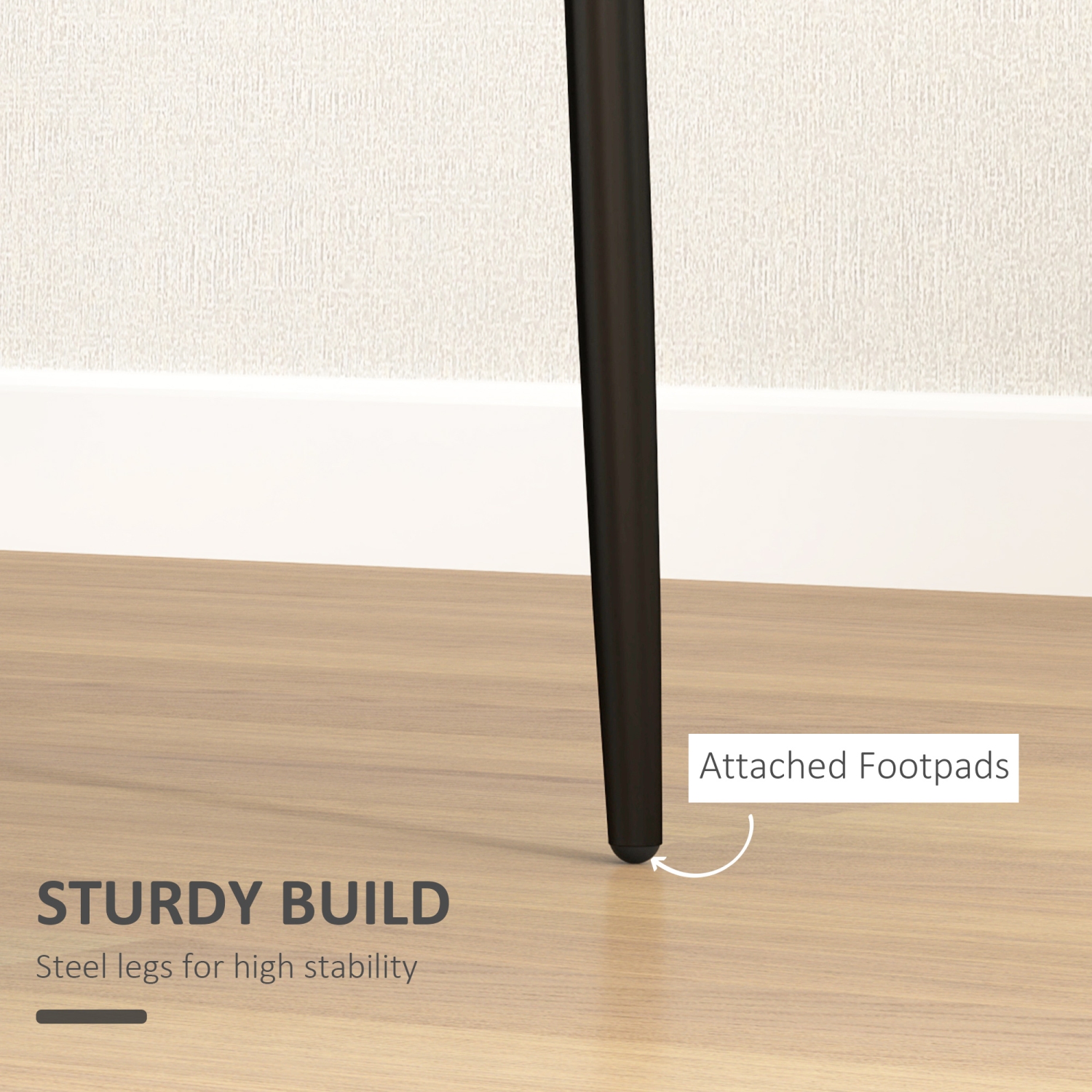 Ensemble de 4 chaises de salle à manger modernes de HOMCOM, chaises de cuisine en velours avec capitonnage en canaux et pattes en métal pour le