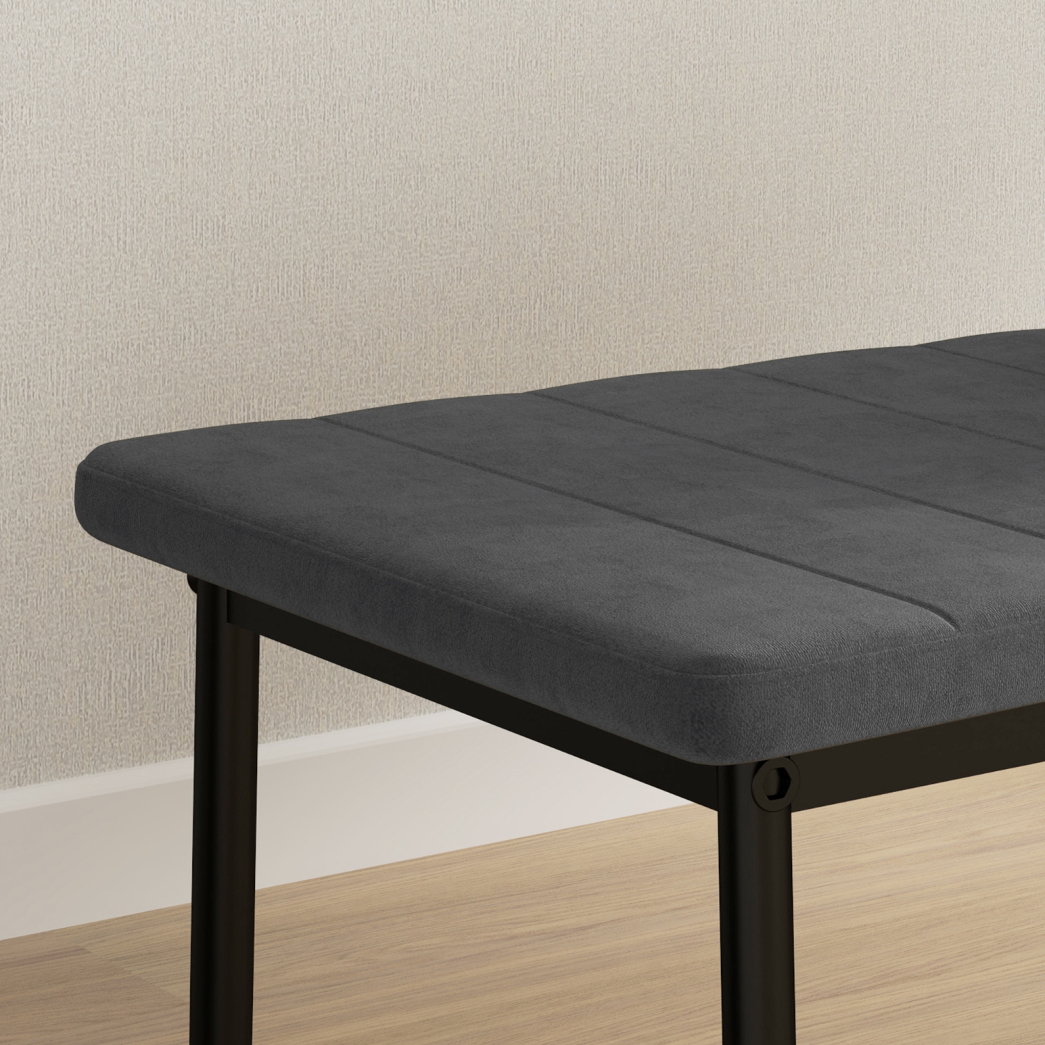 Ensemble de 4 chaises de salle à manger modernes de HOMCOM, chaises de cuisine en velours avec capitonnage en canaux et pattes en métal pour salon,