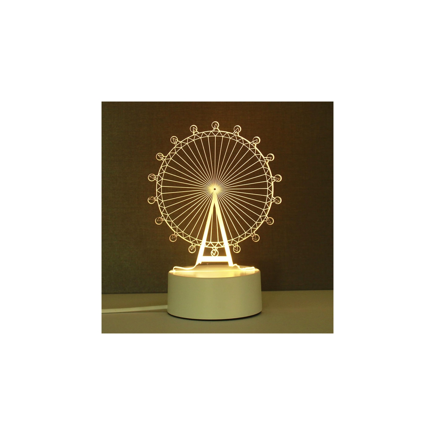 Lampe de nuit personnalisée 3D à texte personnalisé Lampe 3D Cadeaux pour Noël, Nouvel An Birthday Illusion Hoop Lampe pour enfants Son Daughter