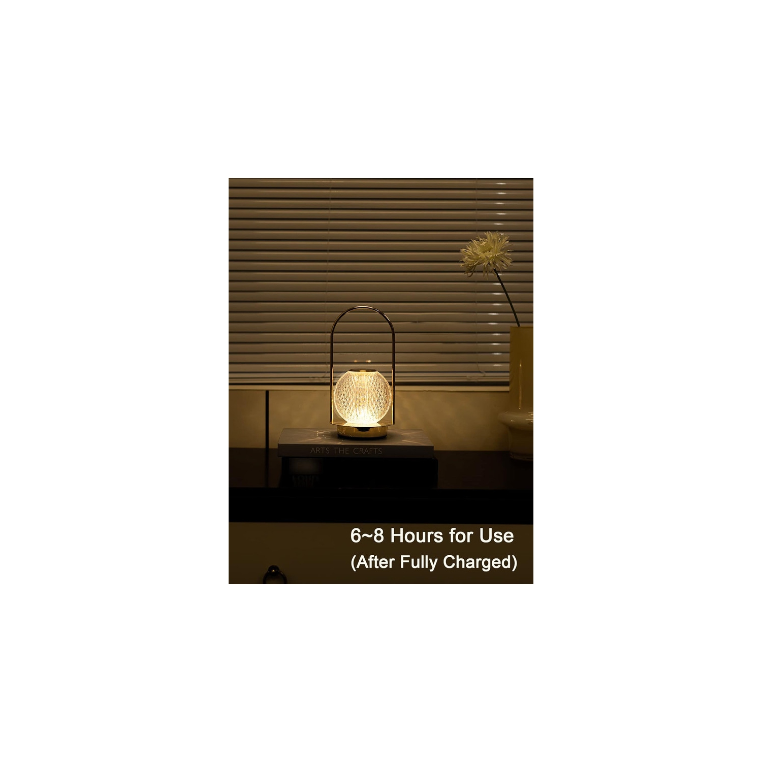 Cordless Lamp Crystal Battery Operated Lamp,Night Light for Livingroom, Bedroom,Kidsroom,Outdoor,Restaurant,Nightstand, Wireless Rechargeable Dimmable