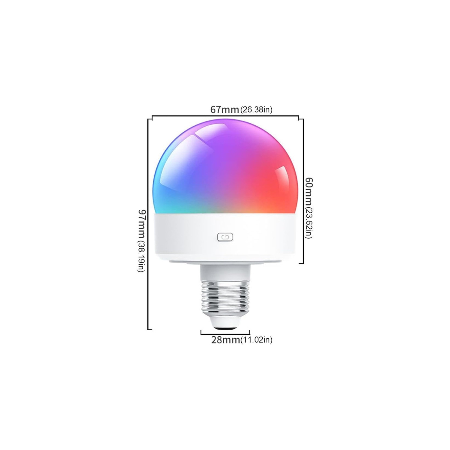 Rechargeable Light Bulb with Remote,E26 Smart RGB Color Changing Bulb,Cordless E26 LED Battery Powered Light Bulb for Non-Hardwired Lamps,3 Color