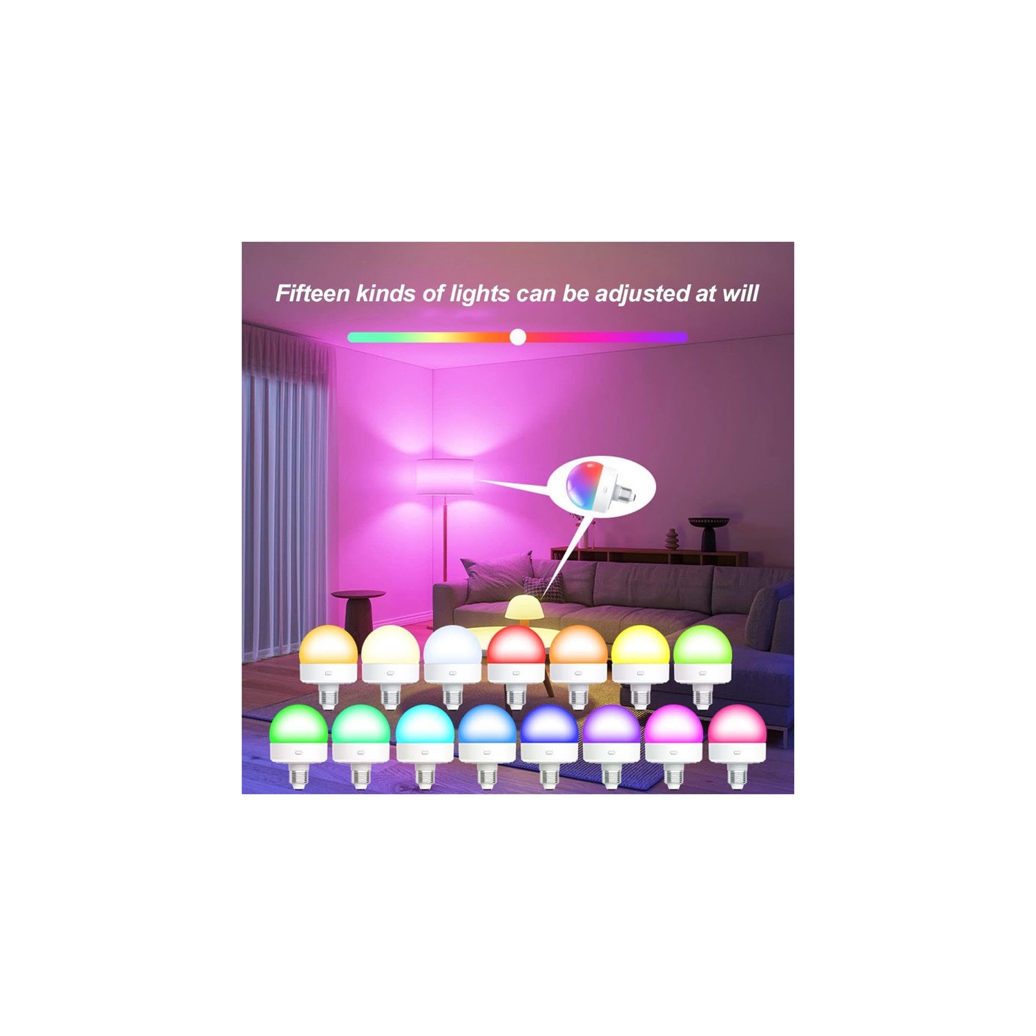 Rechargeable Light Bulb with Remote,E26 Smart RGB Color Changing Bulb,Cordless E26 LED Battery Powered Light Bulb for Non-Hardwired Lamps,3 Color