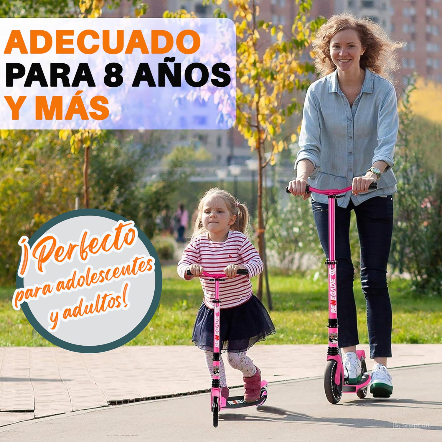 Trottinette légère et pliable – Trottinette réglable pour adolescents et adultes, plateforme en alliage avec roues à impact élevé (Pi.