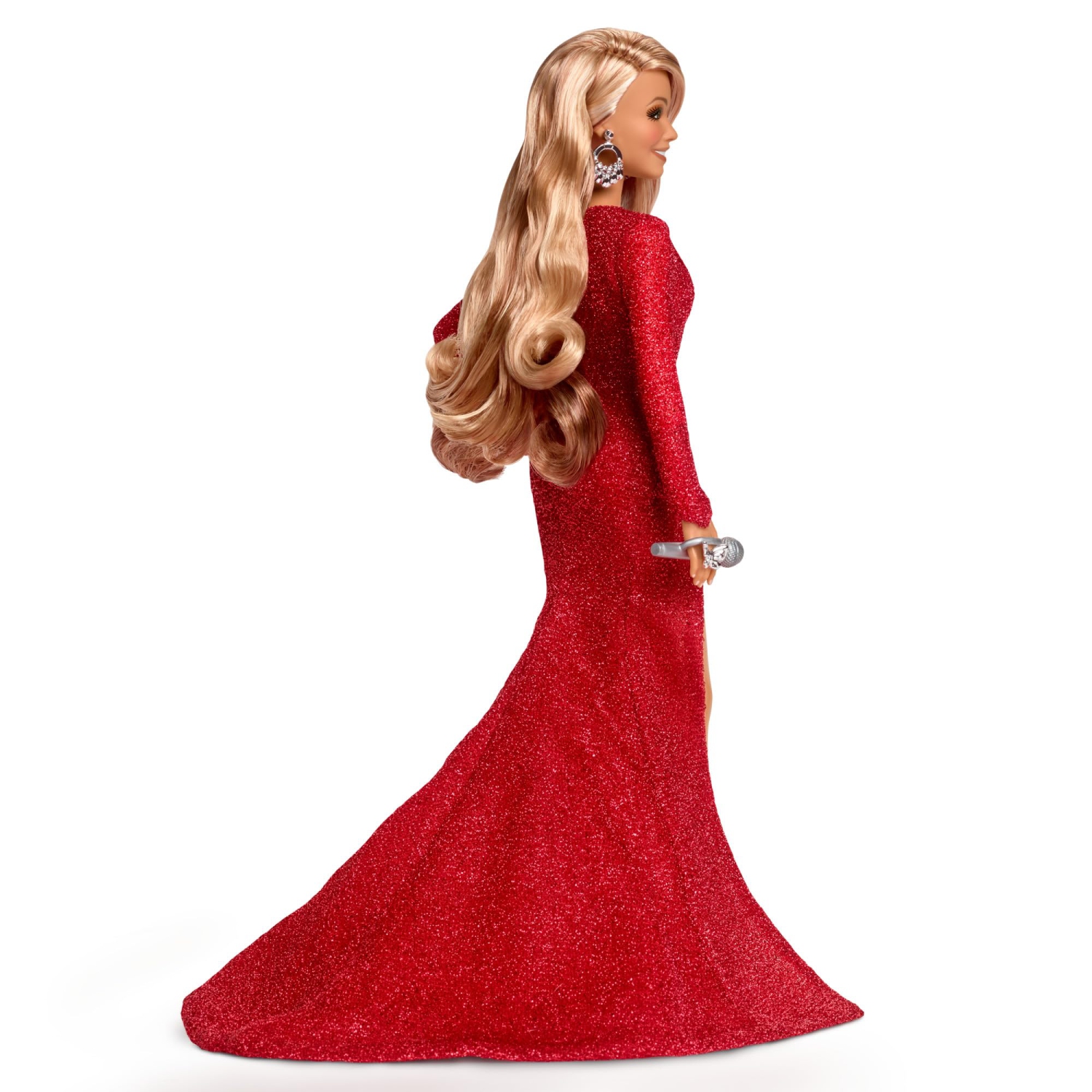 Barbie Signature, Mariah Carey Holiday Collection en robe rouge scintillante avec accessoires argentés