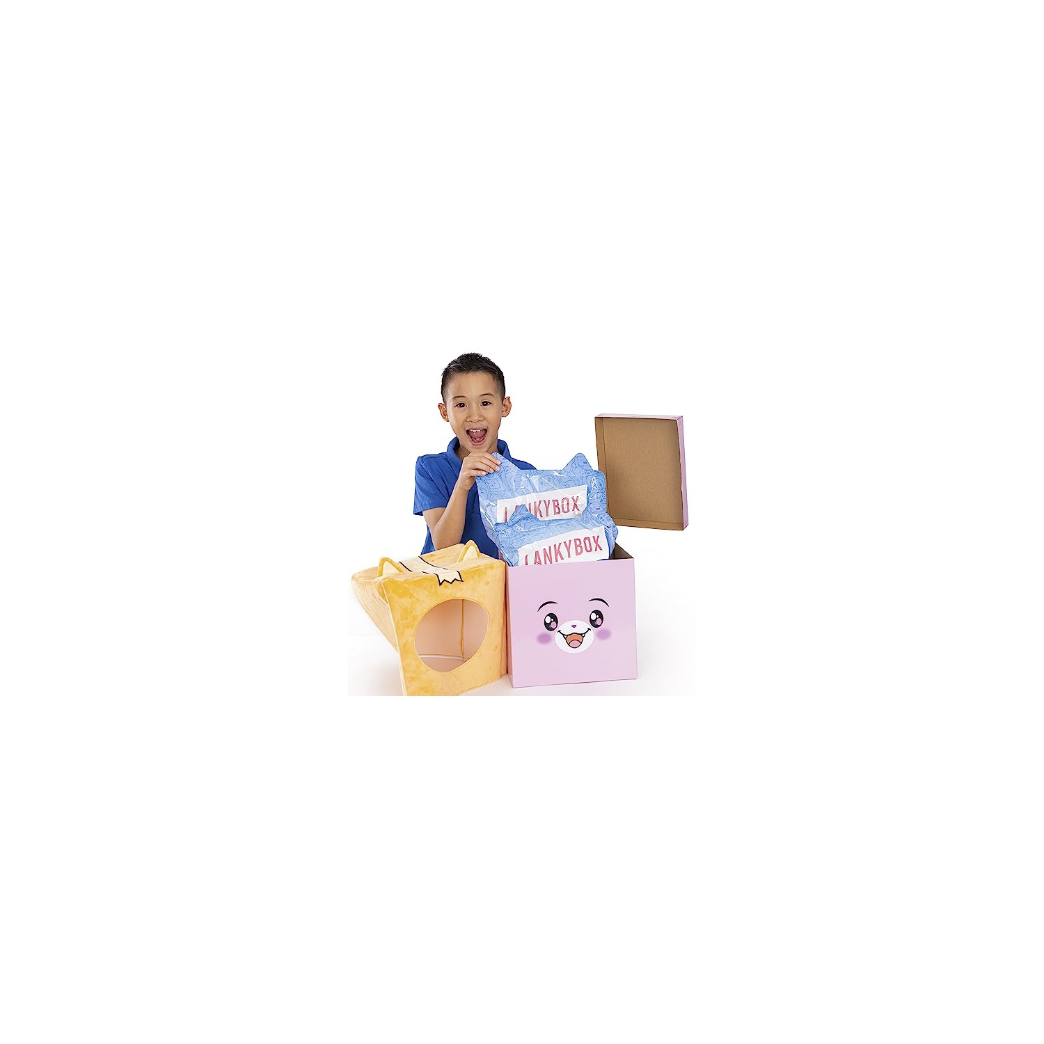 Boîte mystère géante Foxy de LankyBox avec 10 jouets excitants à découvrir à l'intérieur