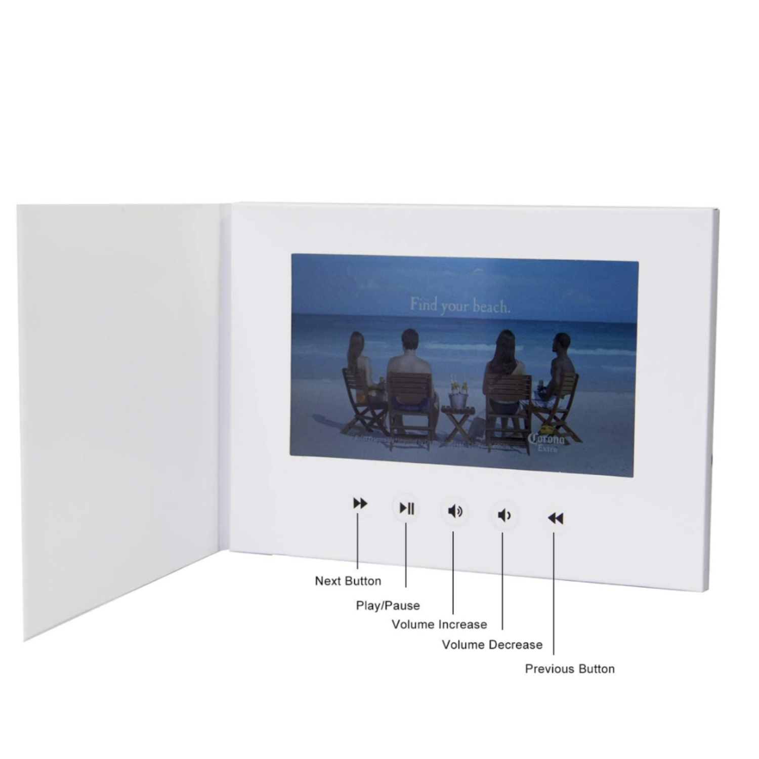 Album photo numérique TUTT 7&nbsp;po HD Livre vidéo | Mémoire 4&nbsp;Go Cadre d'affichage de mariage LCD portatif à couverture rigide | Brochure