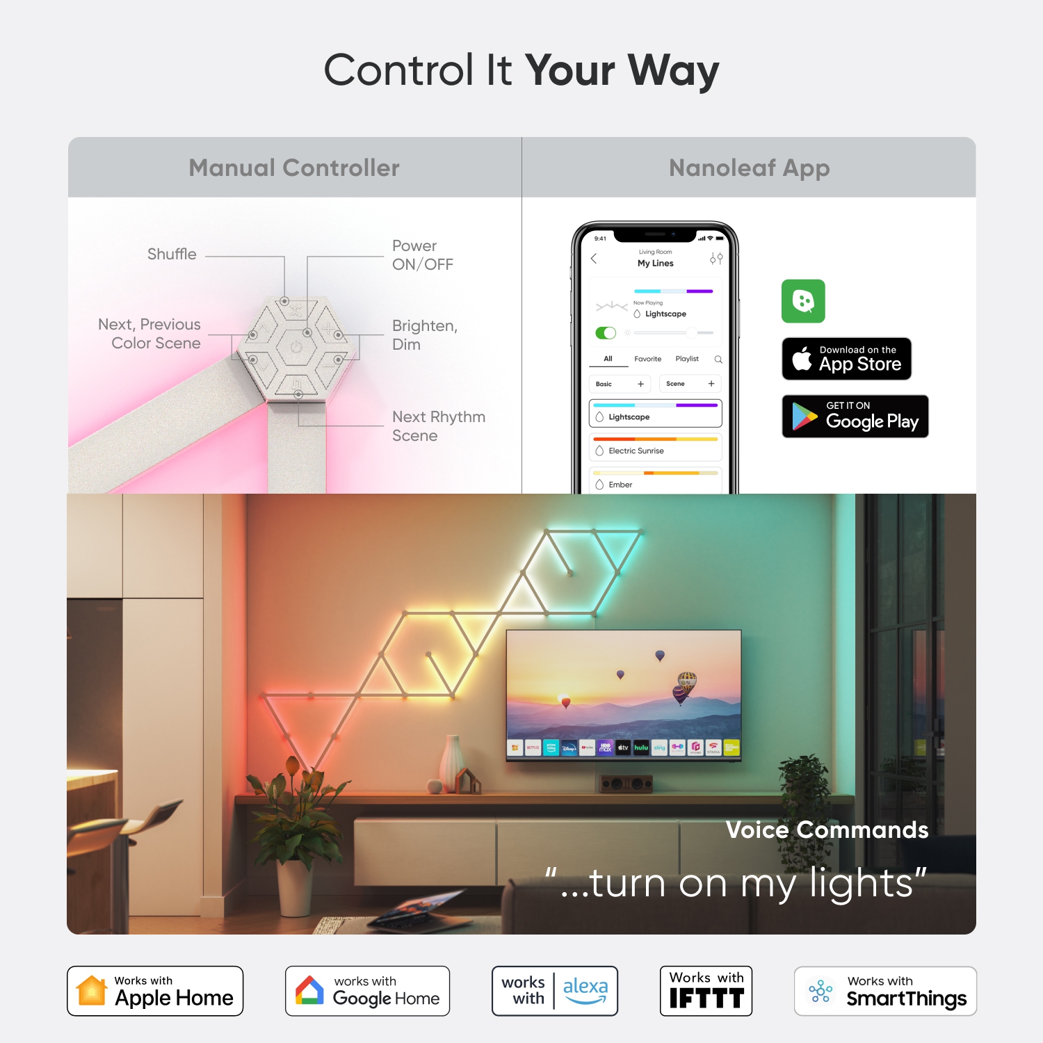 Nanoleaf Lines 60 Degrees Smarter Kit