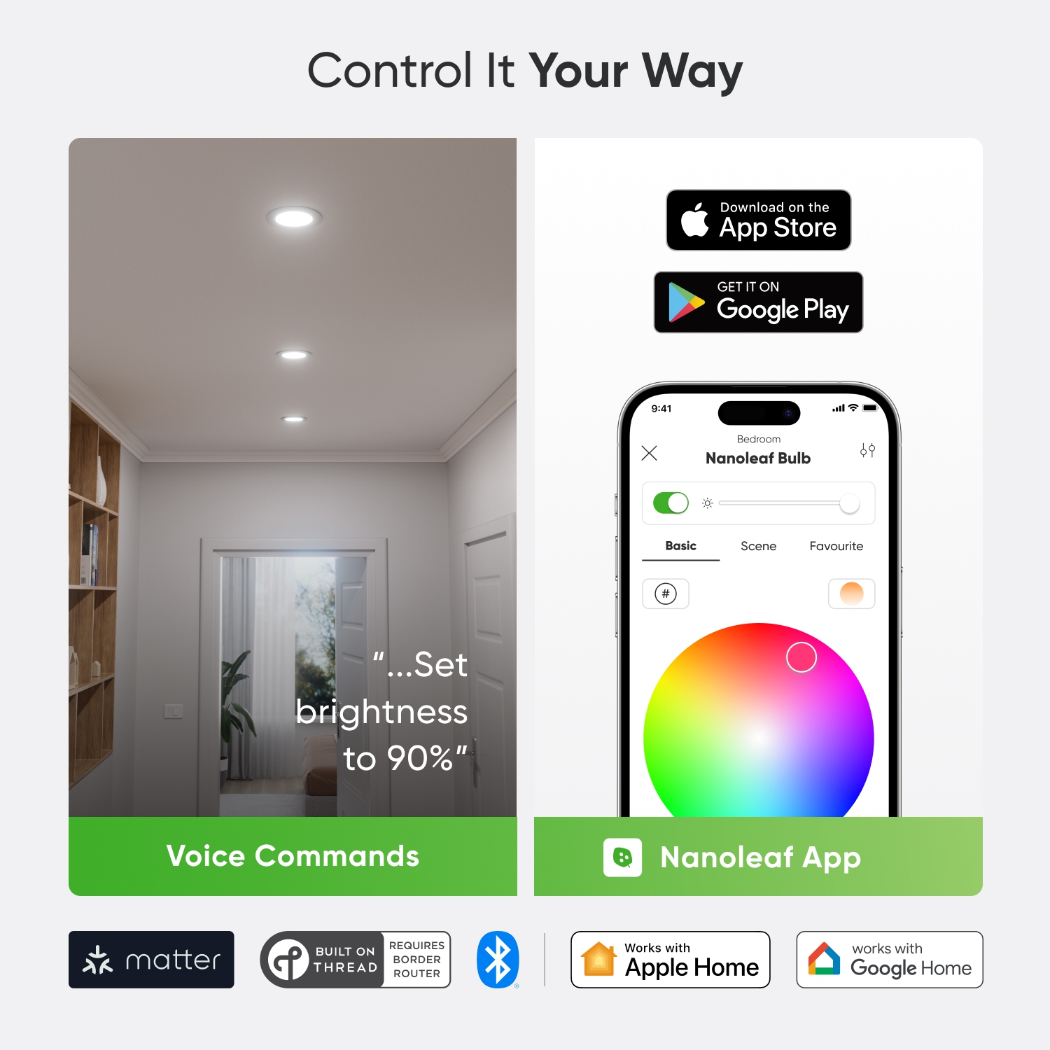 Lampe encastrée ultramince de 4&nbsp;po Matter de Nanoleaf