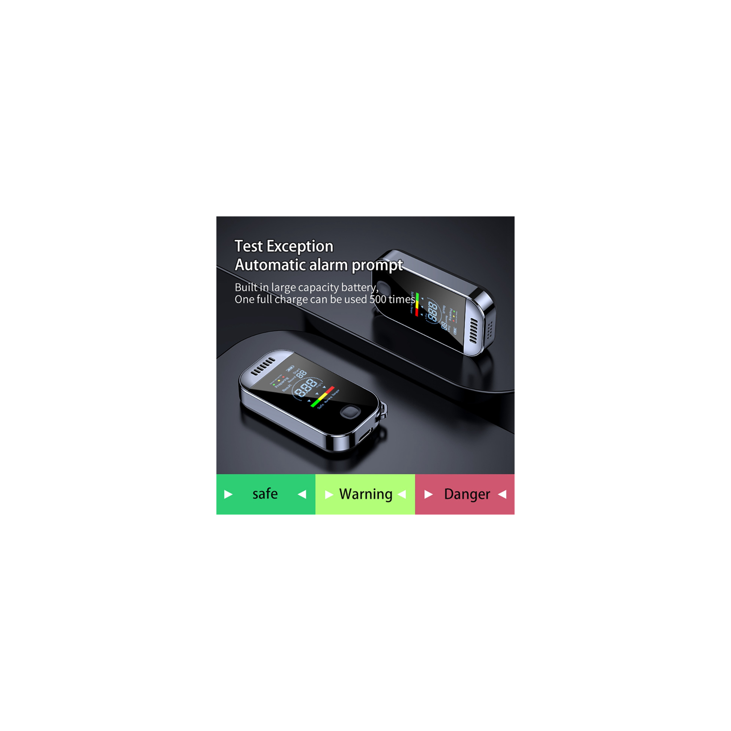 Éthylomètre numérique professionnel avec écran ACL Testeur d'alcool électronique rechargeable USB Porte-clés - EXPÉDITION GRATUITE