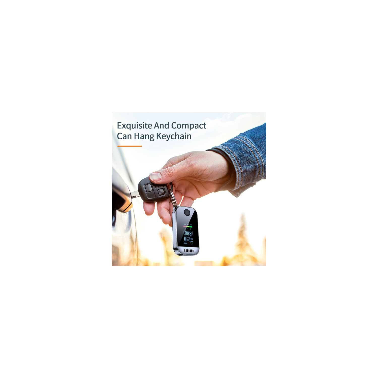 Éthylomètre numérique professionnel avec écran ACL Testeur d'alcool électronique rechargeable USB Porte-clés - EXPÉDITION GRATUITE