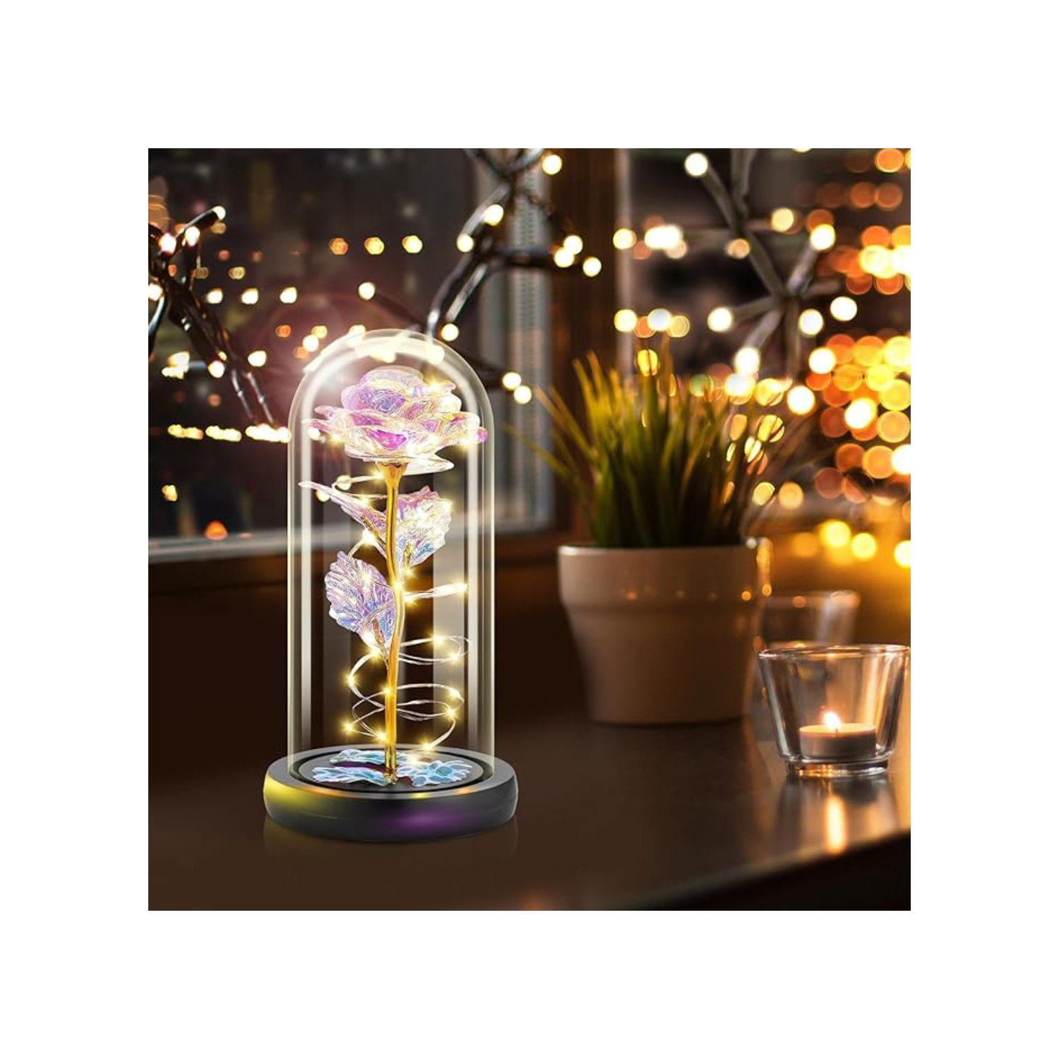 Christmas Birthday Gifts for Women Mom,Retirement Best Friend Rose Gifts for Women,Light Up Glass Rose Gifts for Mom Teacher,Valentines for Wife