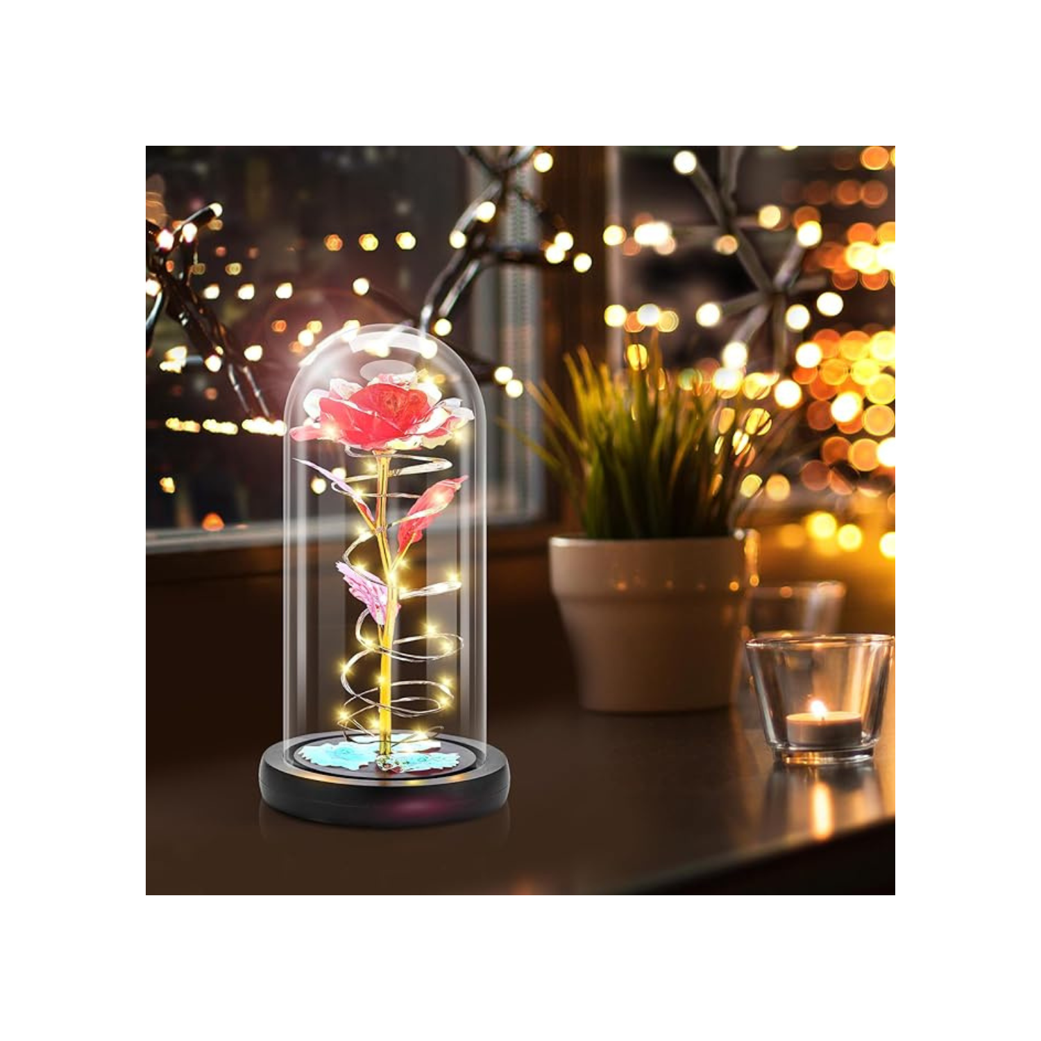 Christmas Birthday Gifts for Women Mom,Retirement Best Friend Rose Gifts for Women,Light Up Glass Rose Gifts for Mom Teacher,Valentines for Wife