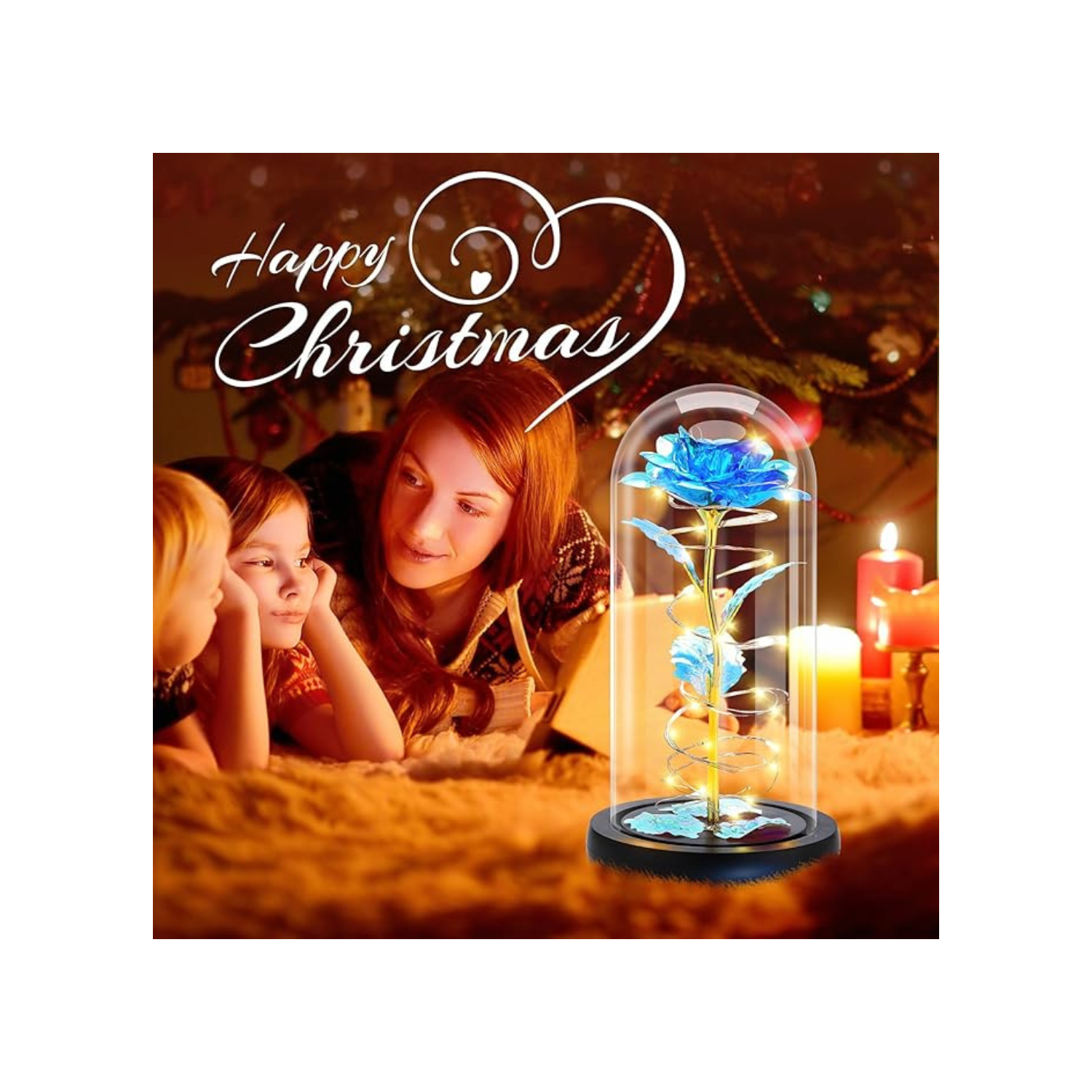 Christmas Birthday Gifts for Women Mom,Retirement Best Friend Rose Gifts for Women,Light Up Glass Rose Gifts for Mom Teacher,Valentines for Wife