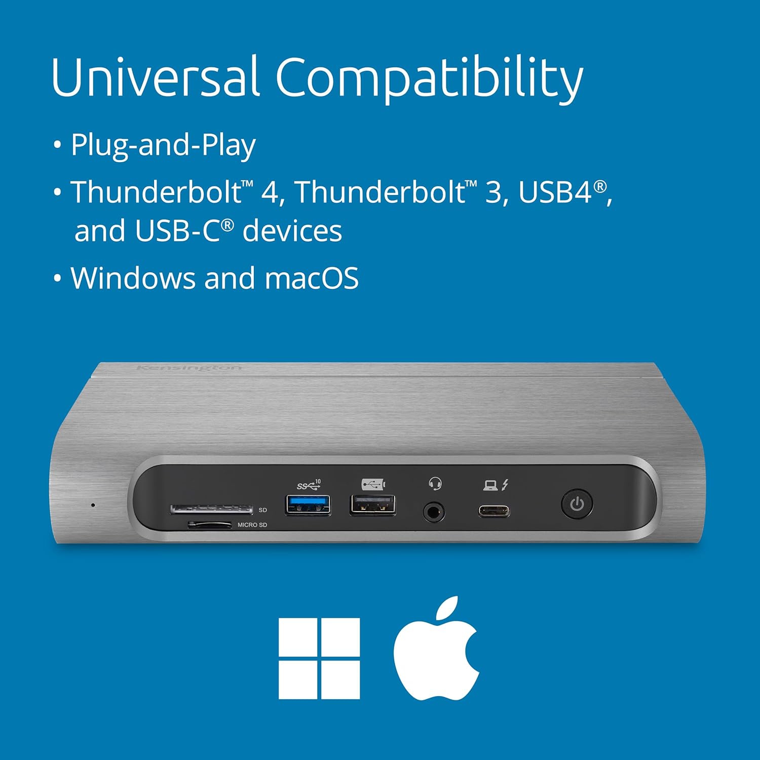 Station d'accueil vidéo Kensington SD5800T Thunderbolt™ 4 et USB4® Quad
