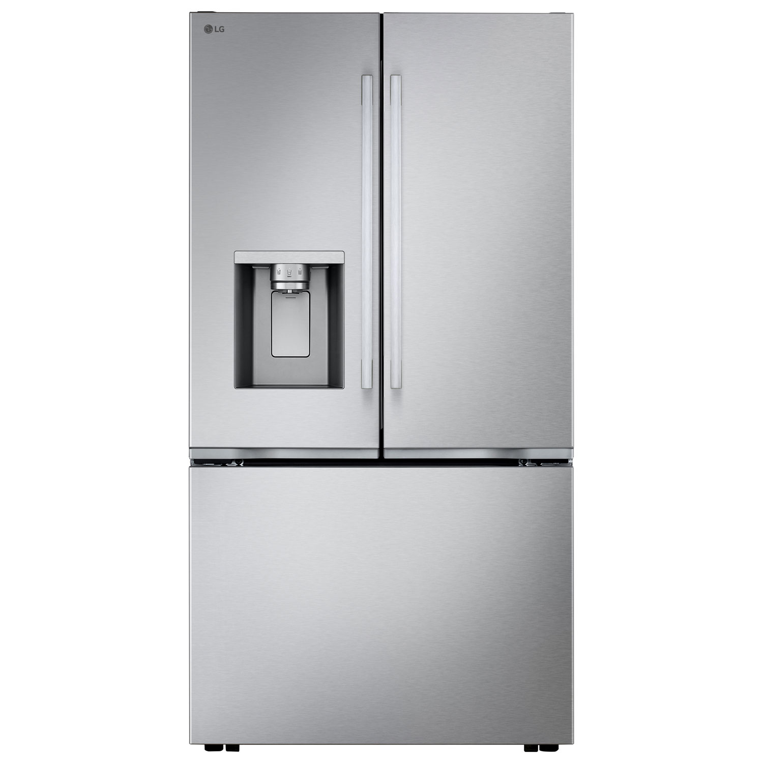 LG 36" 23.7 Cu. Ft. French 3-Door Counter-Depth MAX Refrigerator with Zero Clearance - Stainless Steel