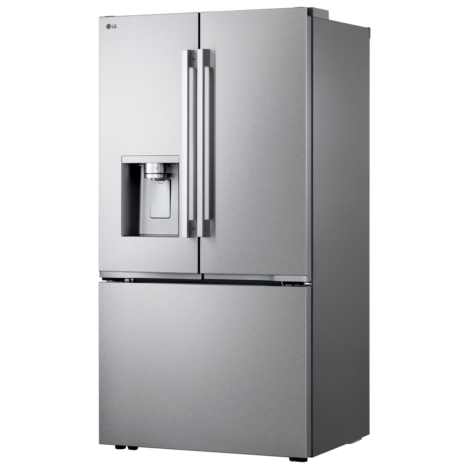 LG 36" 23.7 Cu. Ft. French 3-Door Counter-Depth MAX Refrigerator with Zero Clearance - Stainless Steel