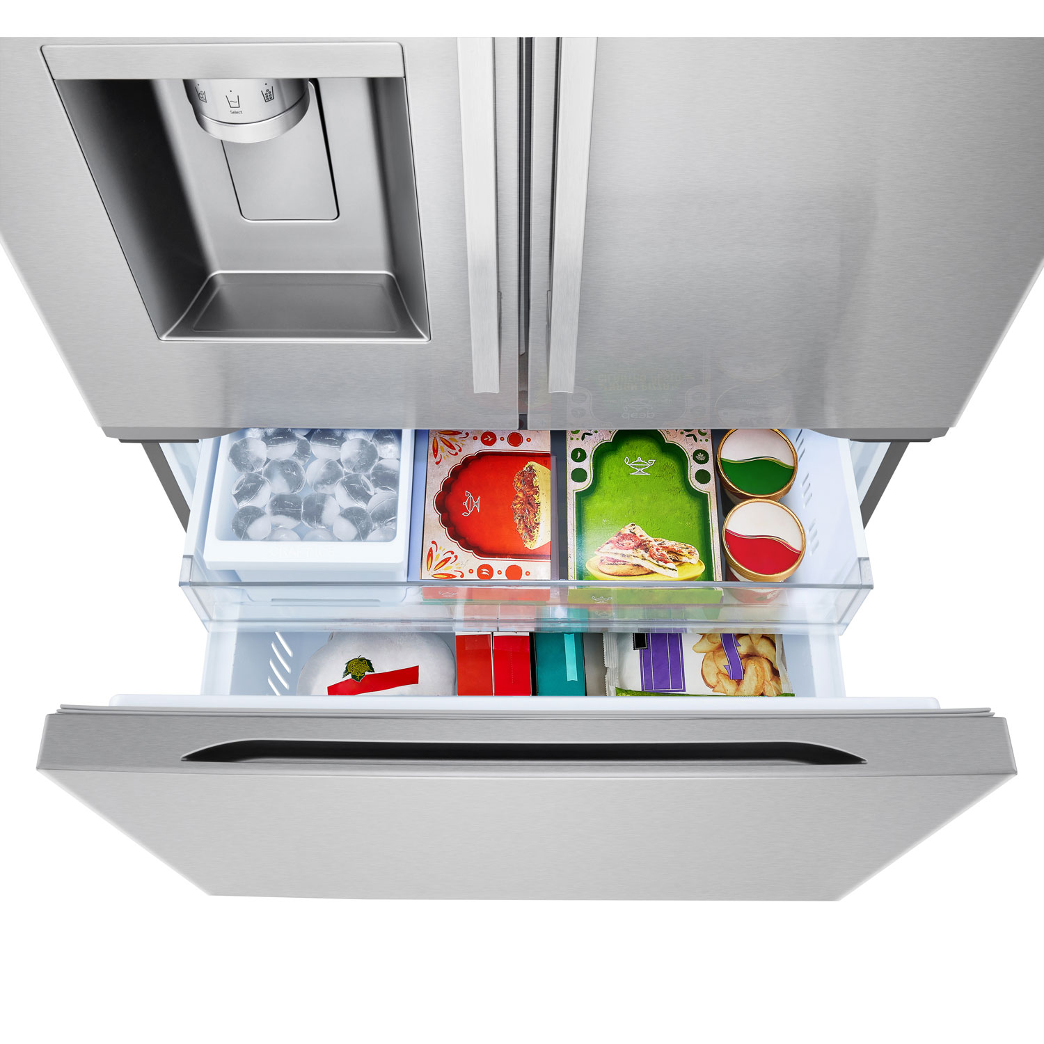 LG 36" 23.7 Cu. Ft. French 3-Door Counter-Depth MAX Refrigerator with Zero Clearance - Stainless Steel