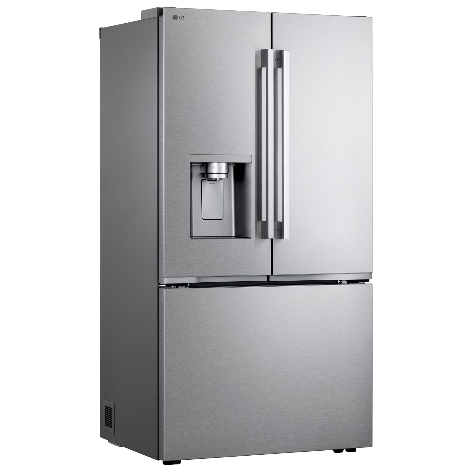 LG 36" 23.7 Cu. Ft. French 3-Door Counter-Depth MAX Refrigerator with Zero Clearance - Stainless Steel