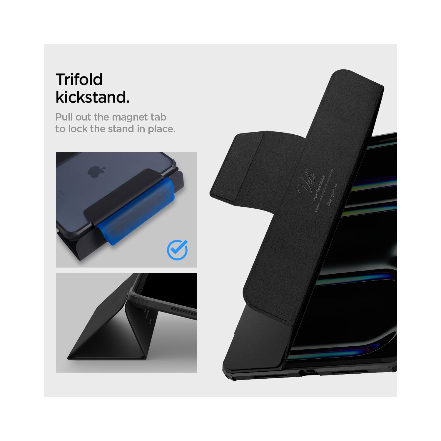 Spigen Ultra Hybrid Pro Designed for iPad Pro 11 inch Case M4 with Transparent Back and Pencil Holder - Black