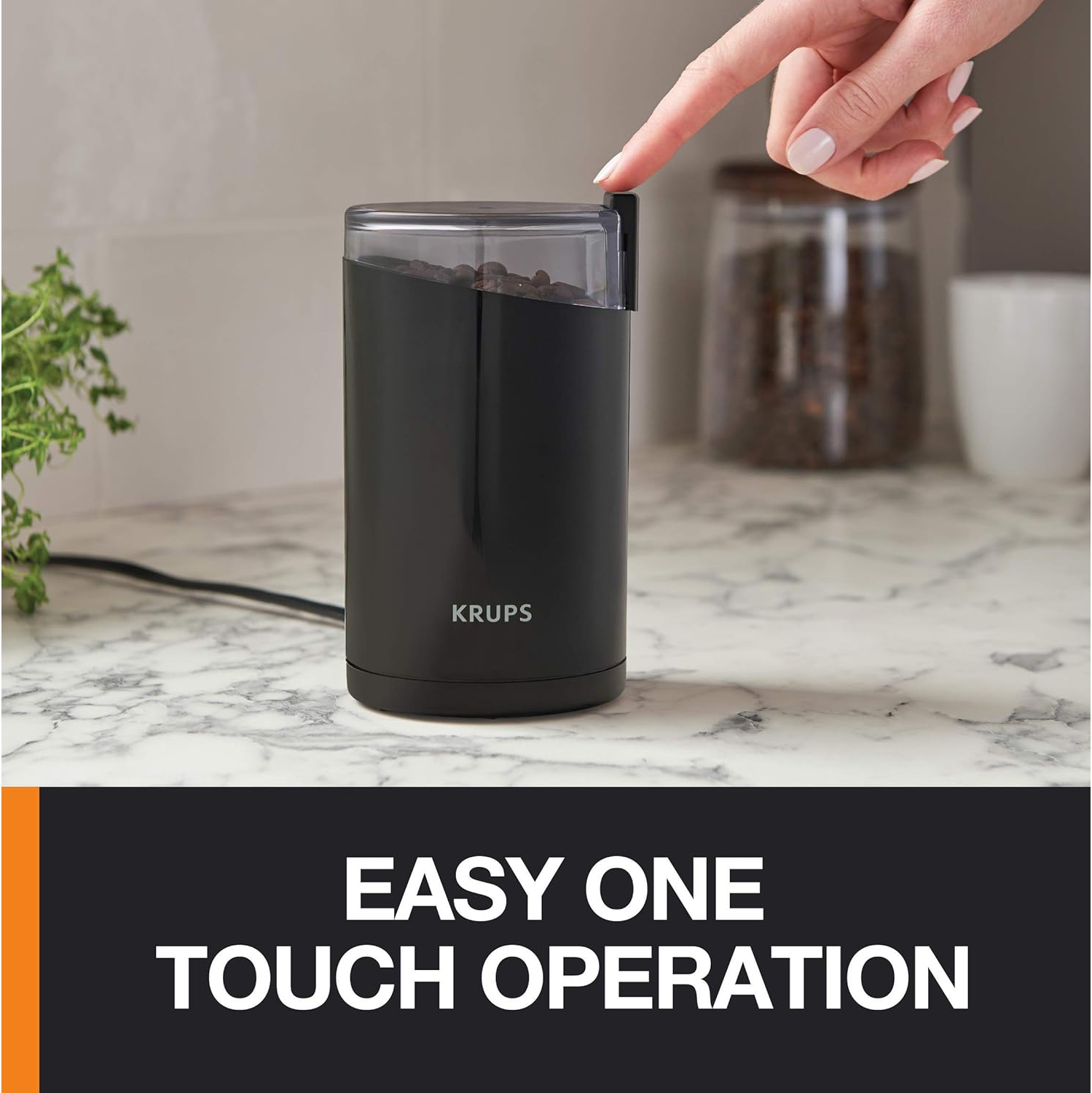 Krups F203 Electric Spice and Coffee Grinder with Stainless Steel Blades, 3-Ounce / 85g, Black