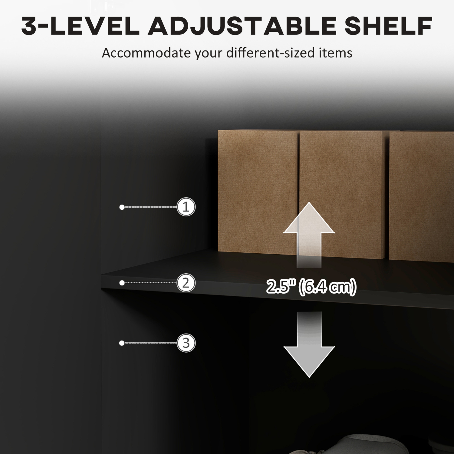 HOMCOM – Buffet, armoire de cuisine moderne avec 4 portes et tablettes réglables, armoire de bar à café cannelée avec pattes en métal pour couloir,