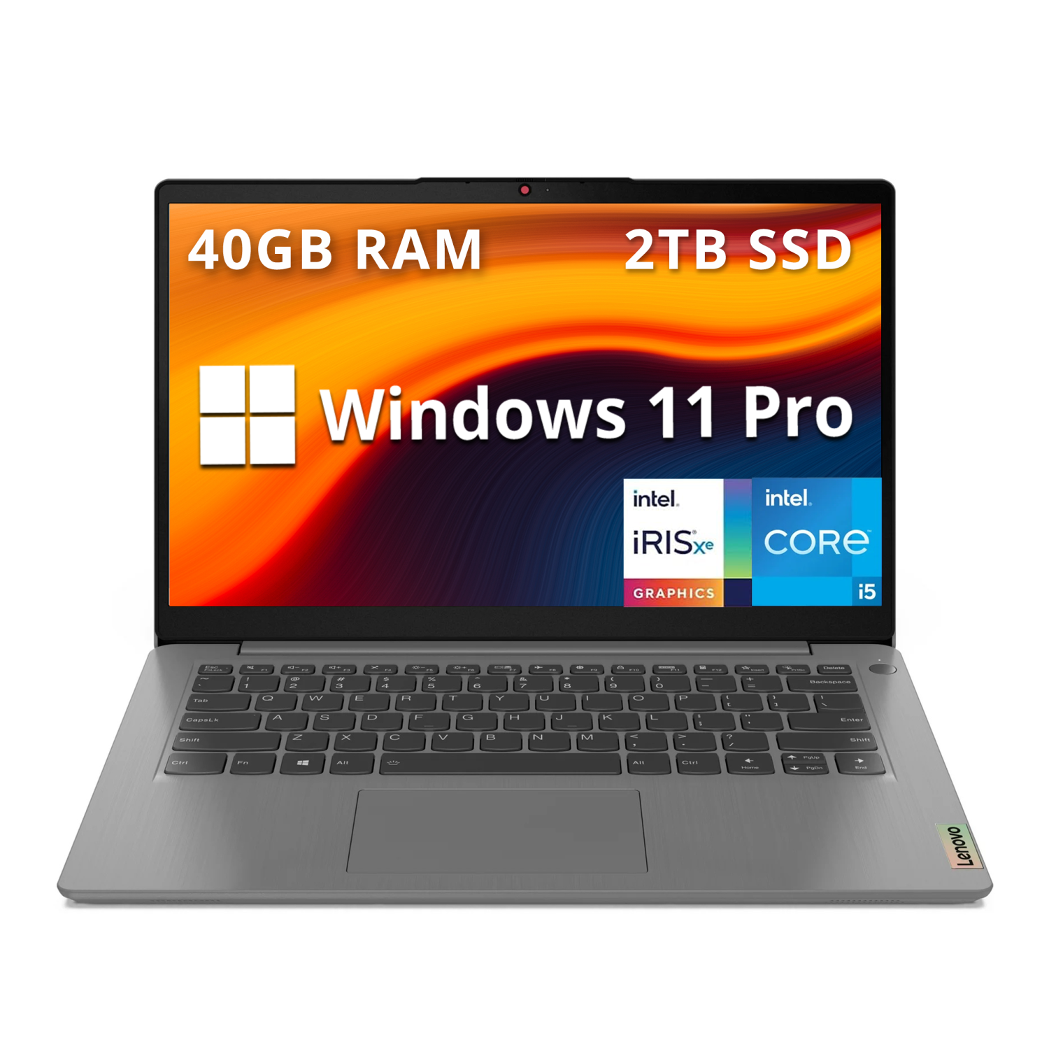 Open Box - Lenovo Ideapad 3i 14" FHD Laptop, Intel i5-1155G7, 2TB PCIe SSD, 40GB DDR4 RAM, ‎Intel Iris Xe Graphics, Bluetooth, 720P Webcam, WiFi 6, Artic Grey, Windows 11 Pro