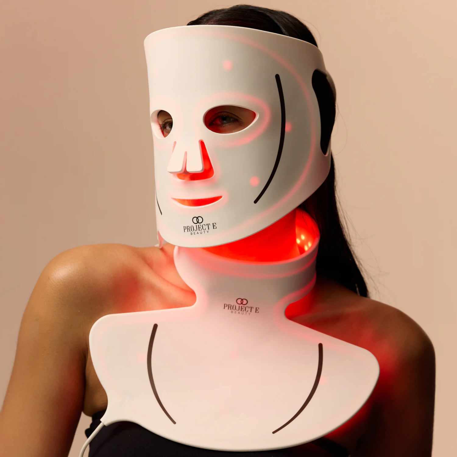 Lumalux Face+ | Pro LED Red Light Therapy Face & Neck Mask by Project E Beauty | 1600 LEDs | 7+2 Colors | w/ Deep Infrared