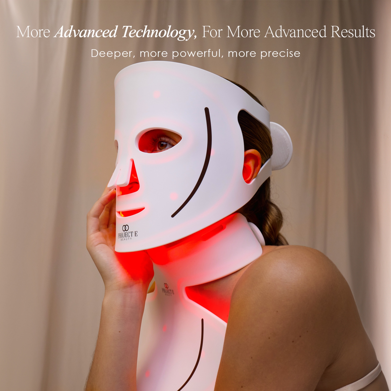 Lumalux Face+ | Pro LED Red Light Therapy Face & Neck Mask by Project E Beauty | 1600 LEDs | 7+2 Colors | w/ Deep Infrared