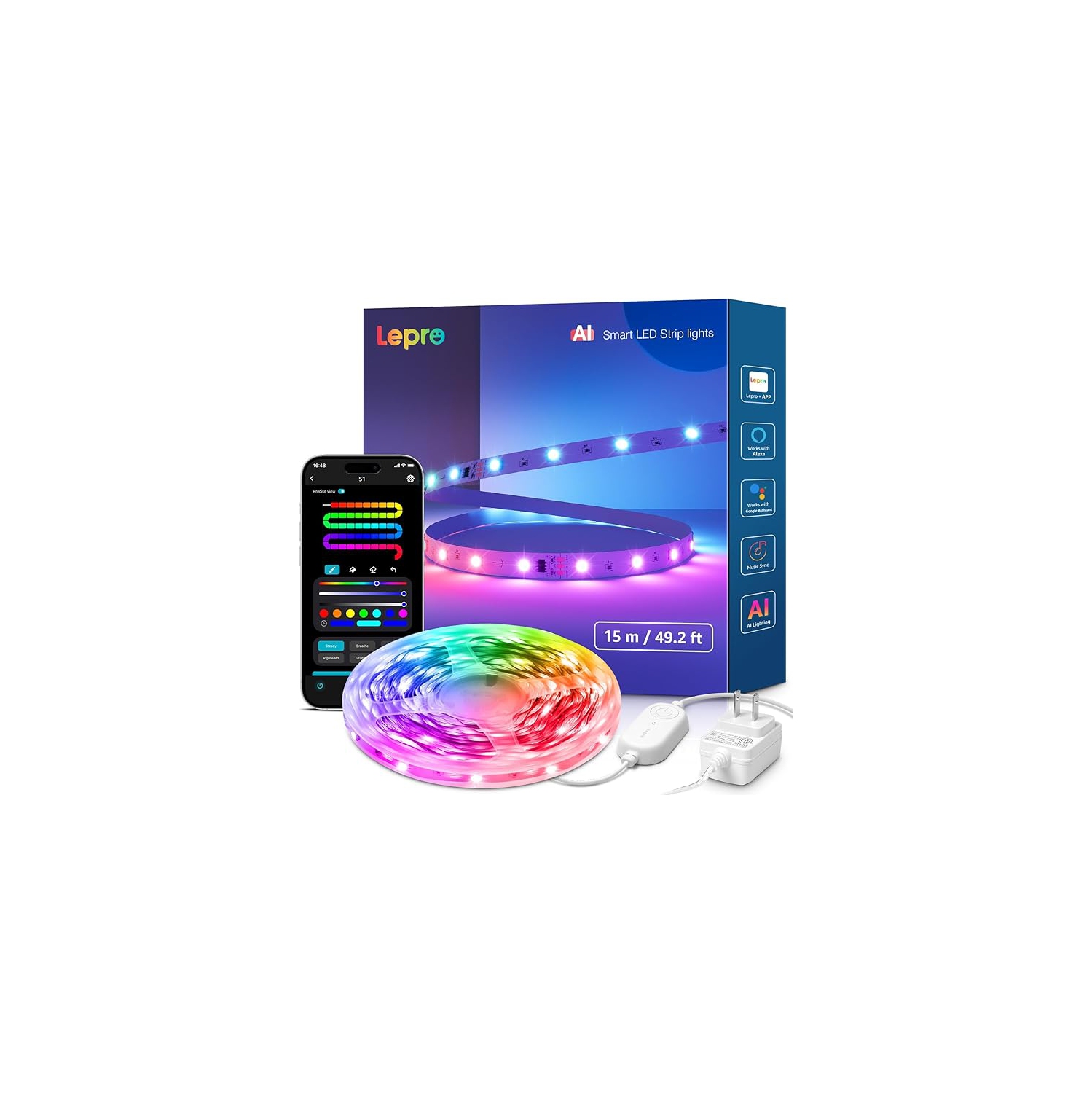 Lepro Google Home Led Light Strip Lepro IP65 LED Strip Light 10M