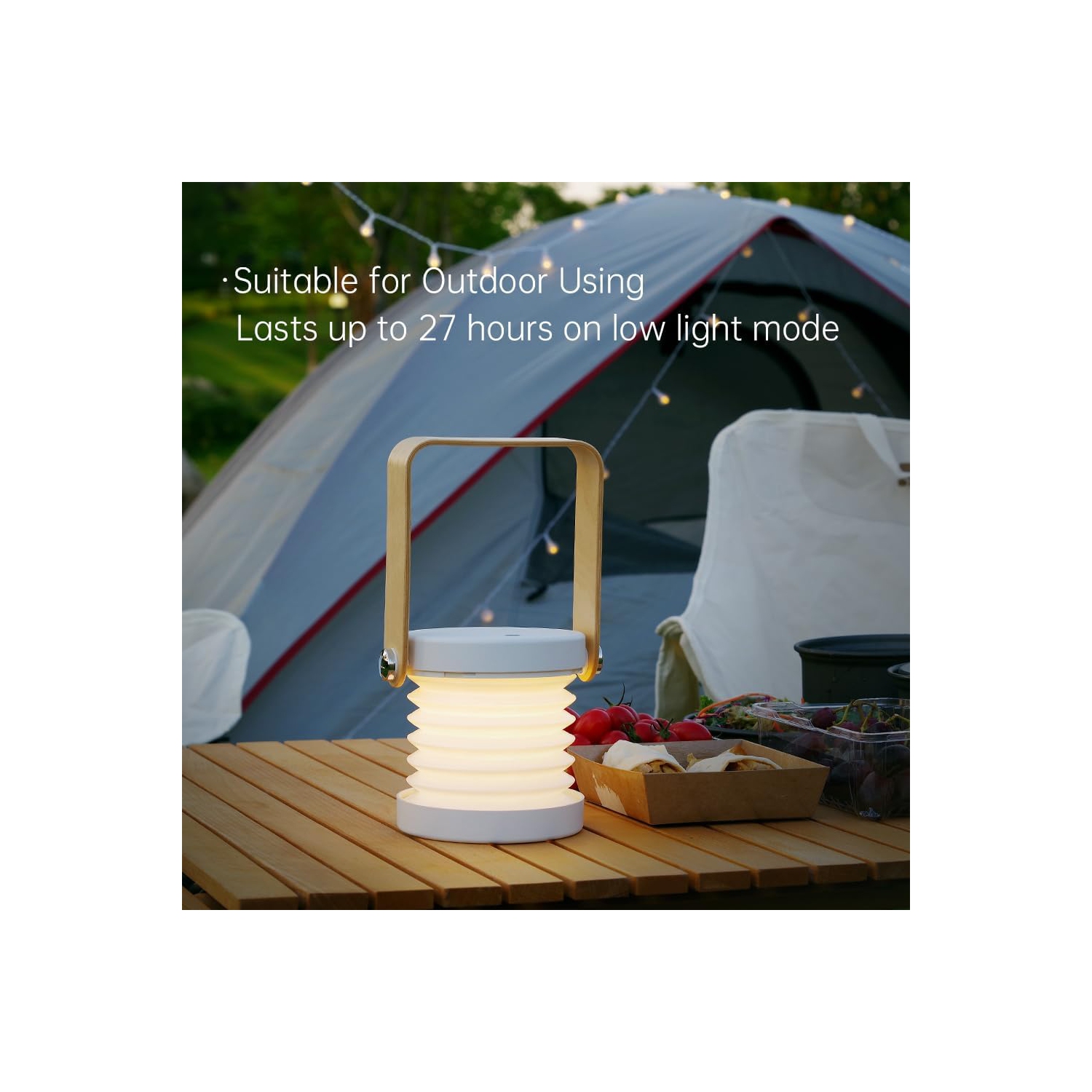 Lanterne de camping à DEL pliable,Lampe à pile tactile rechargeable, lampe de poche d'urgence portative, idéale pour l'extérieur, le camping, le