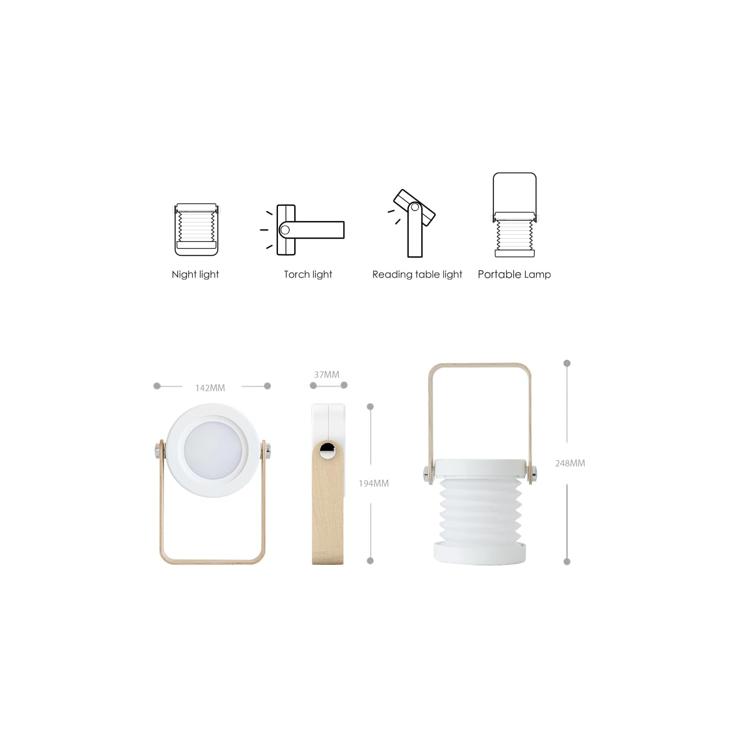 Lanterne de camping à DEL pliable,Lampe à pile tactile rechargeable, lampe de poche d'urgence portative, idéale pour l'extérieur, le camping, le